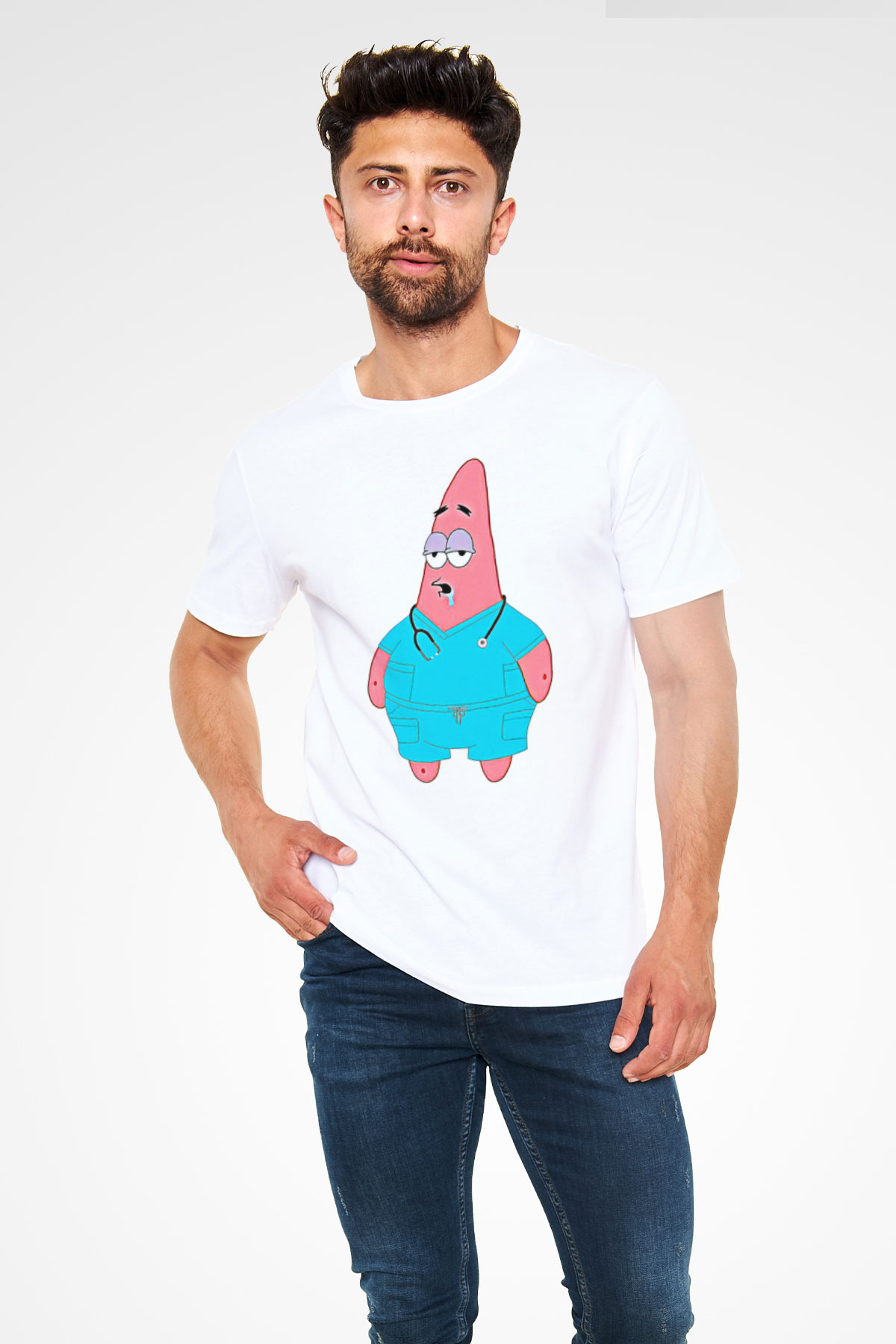 Tıp Bayramı Baskılı Unisex Beyaz Tişört - Tshirt