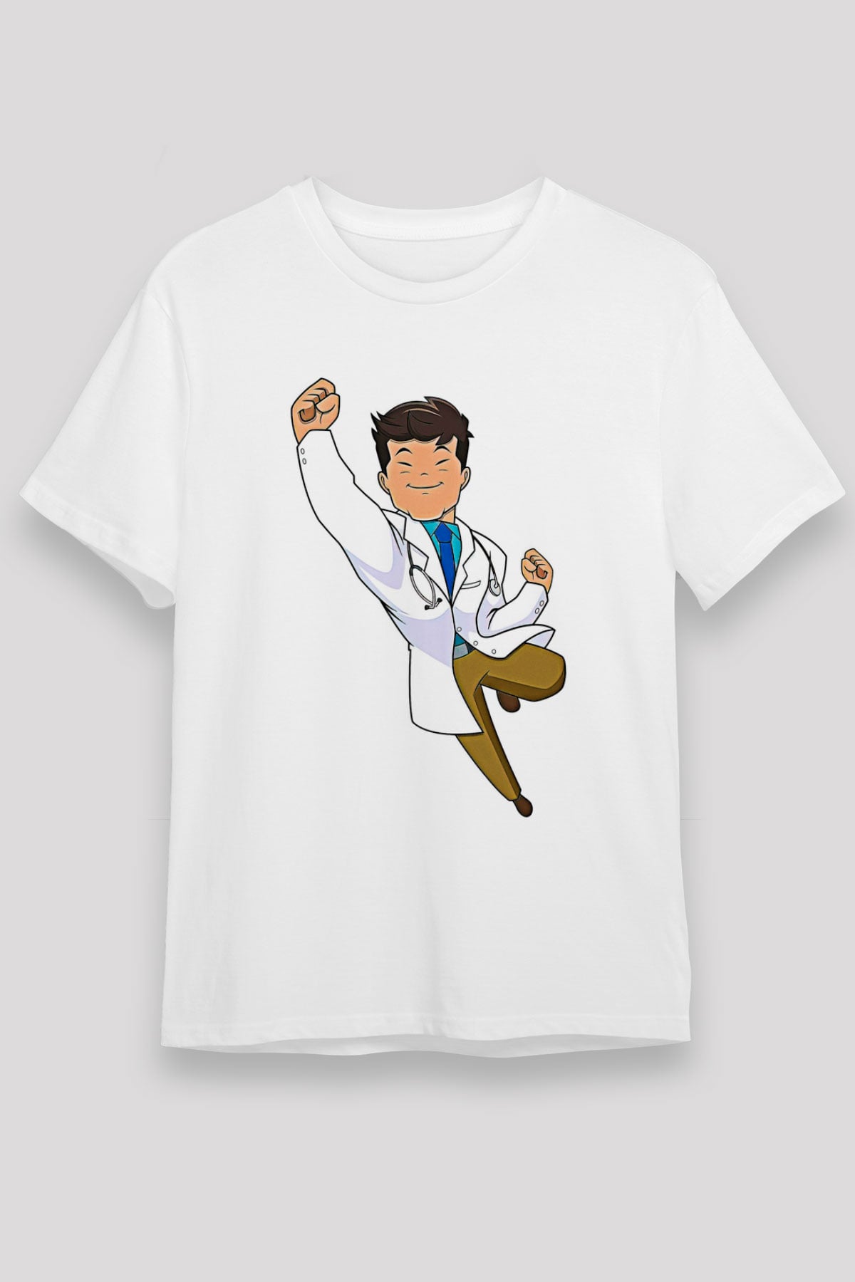 Tıp Bayramı Baskılı Unisex Beyaz Tişört - Tshirt