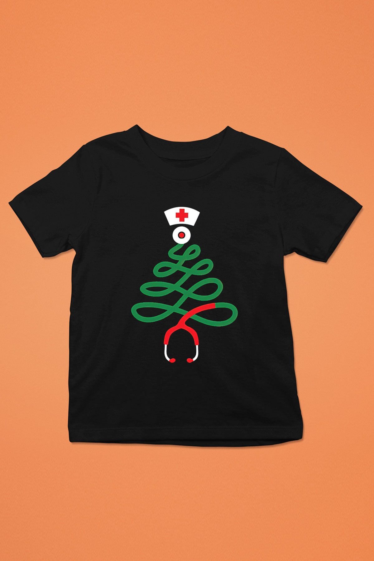Tıp Bayramı Baskılı Unisex Siyah Çocuk Tişört - Tshirt