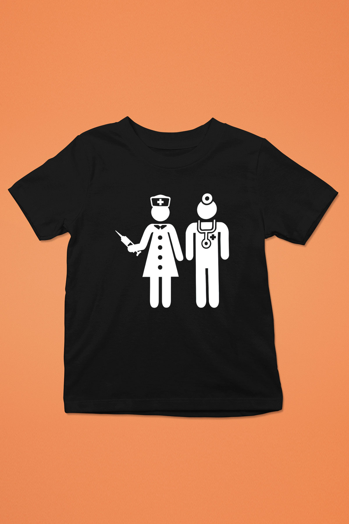Tıp Bayramı Baskılı Unisex Siyah Çocuk Tişört - Tshirt