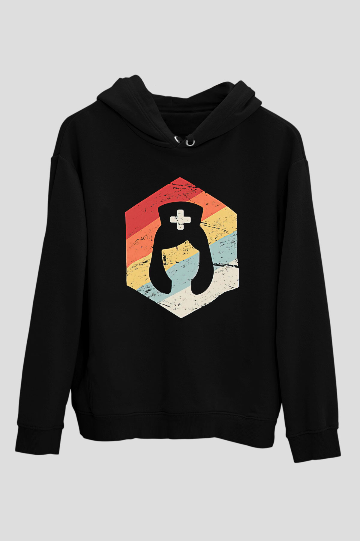 Tıp Bayramı Baskılı Unisex Siyah Hoodie