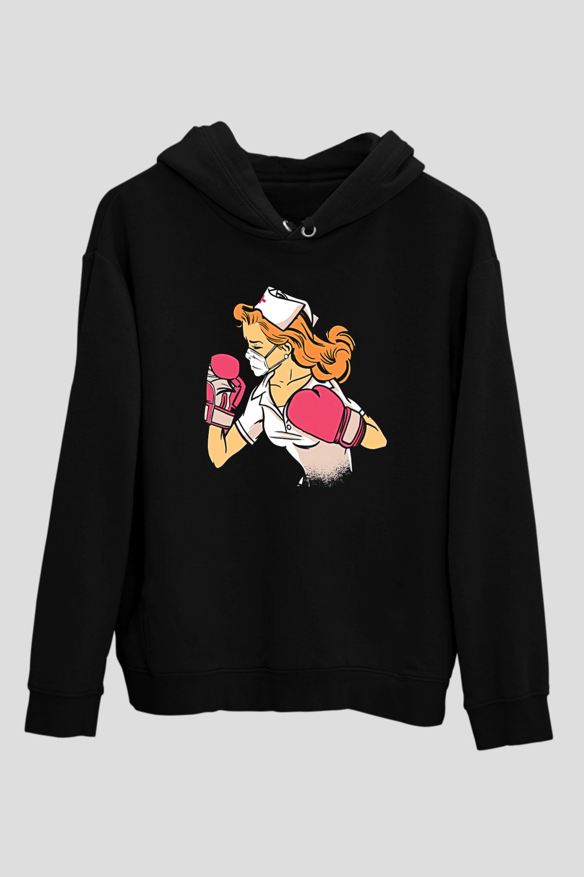 Tıp Bayramı Baskılı Unisex Siyah Hoodie