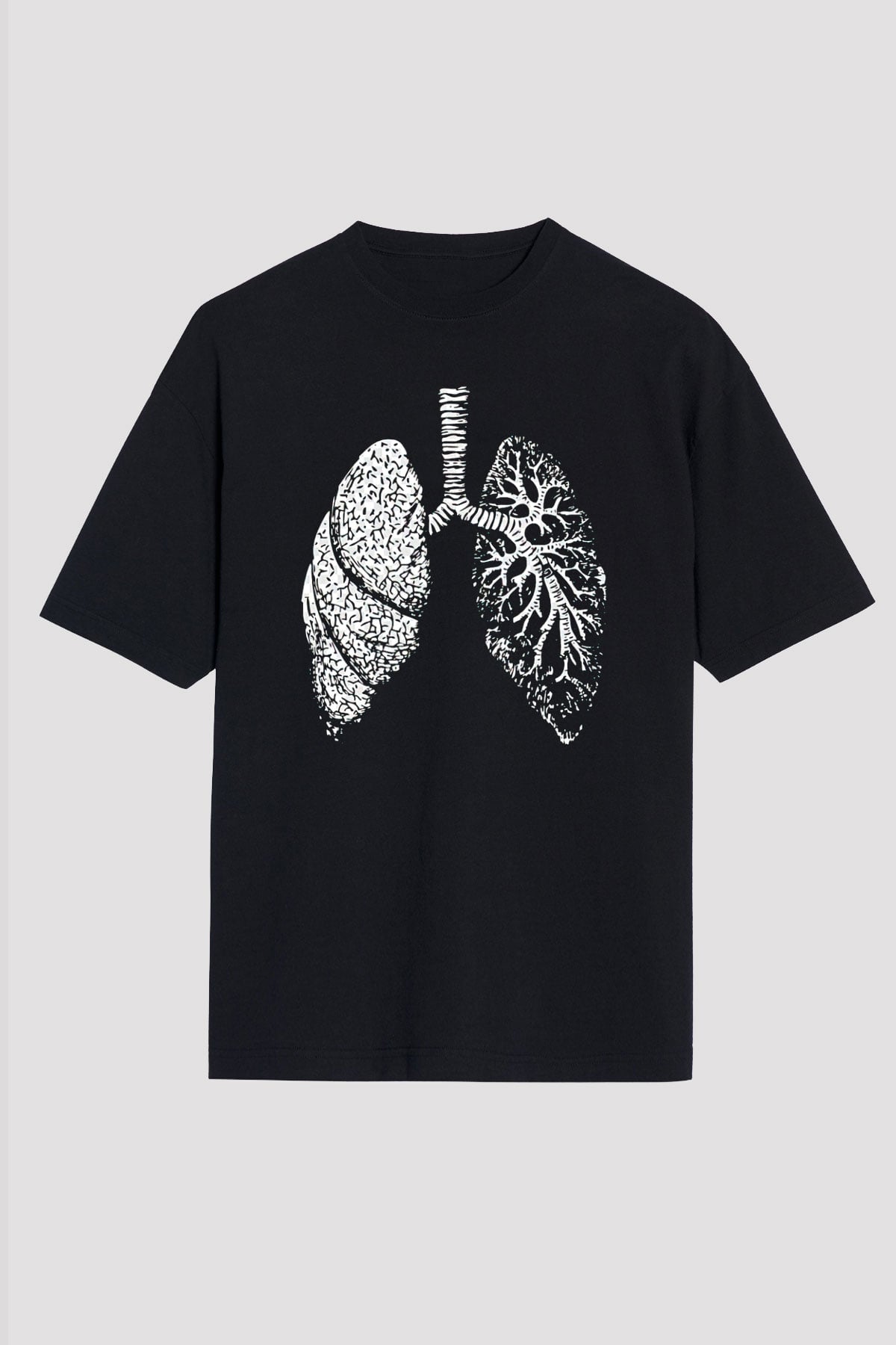 Tıp Bayramı Baskılı Unisex Siyah Oversize Tişört - Tshirt