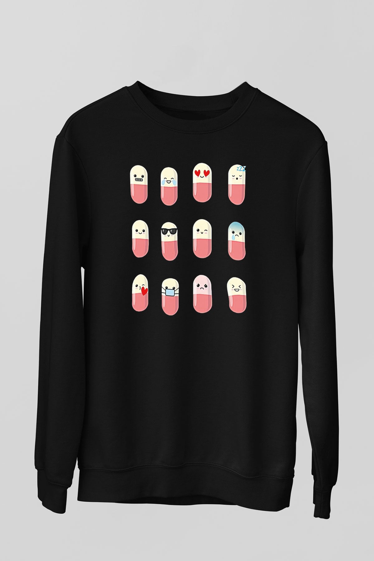 Tıp Bayramı Baskılı Unisex Siyah Sweatshirt