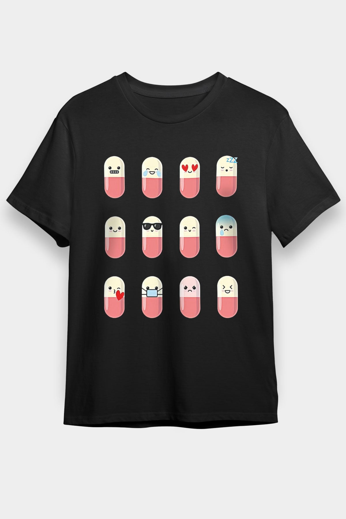 Tıp Bayramı Baskılı Unisex Siyah Tişört - Tshirt