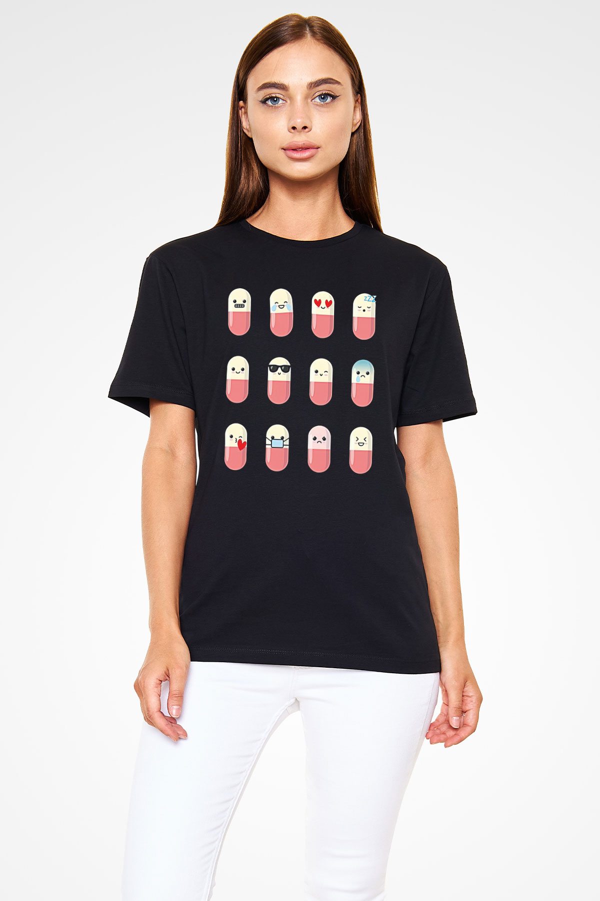 Tıp Bayramı Baskılı Unisex Siyah Tişört - Tshirt