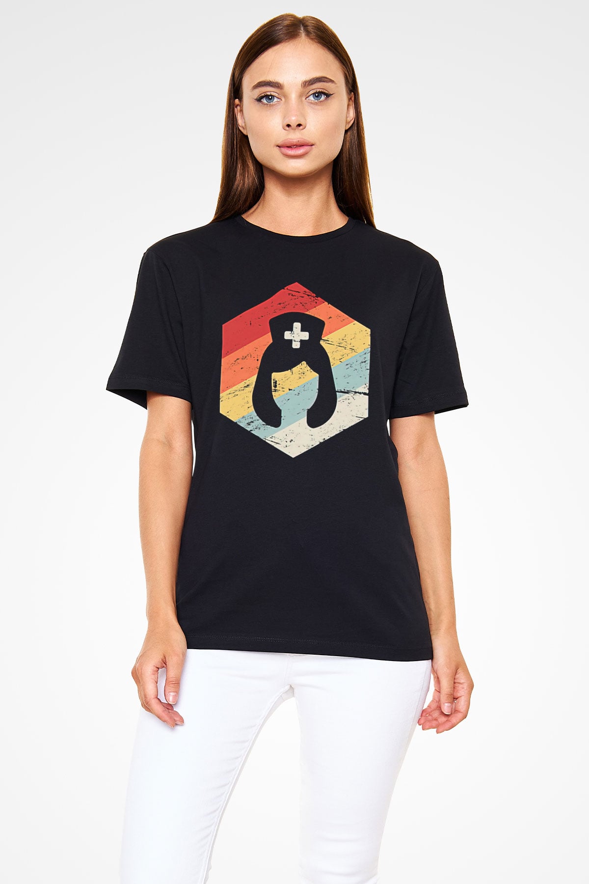 Tıp Bayramı Baskılı Unisex Siyah Tişört - Tshirt