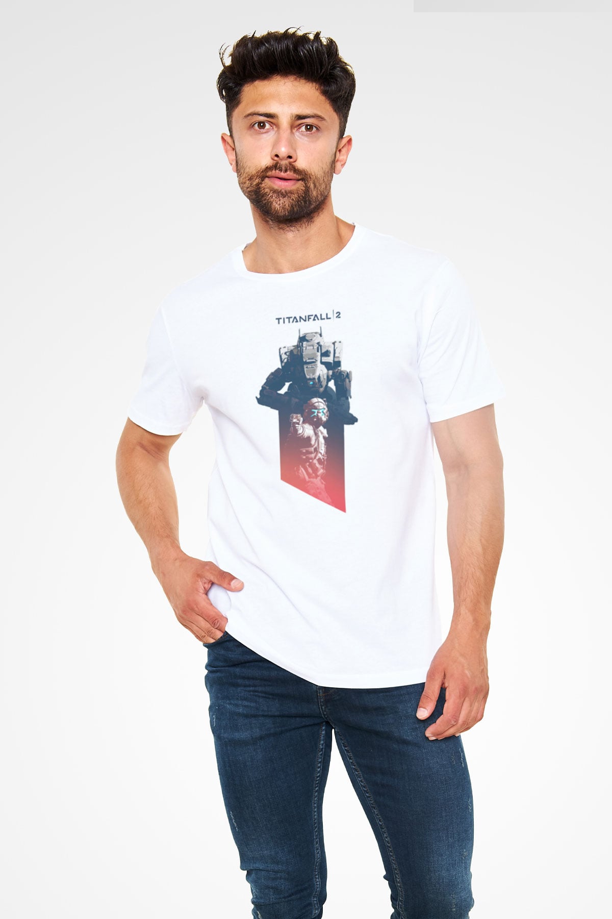 Titanfall Beyaz Unisex Tişört T-Shirt