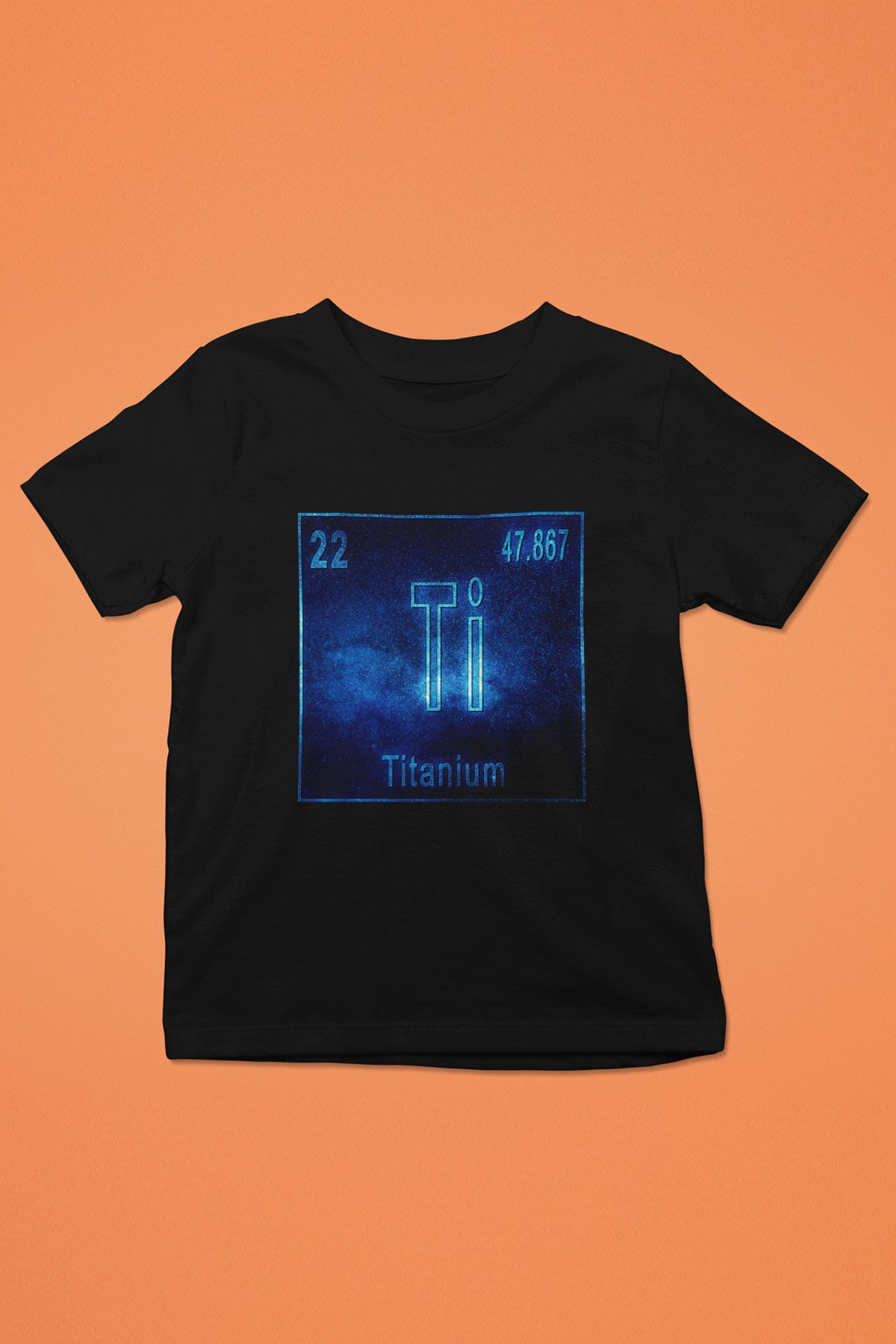 Titanyum Atom Numarası Baskılı Unisex Siyah Çocuk Tişört