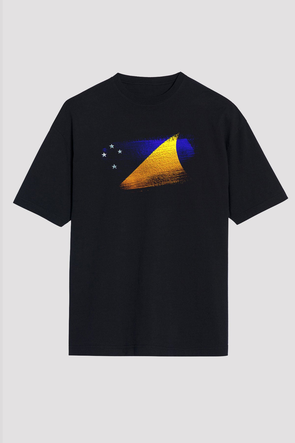 Tokelau Bayrağı Baskılı Unisex Siyah Oversize Tişört