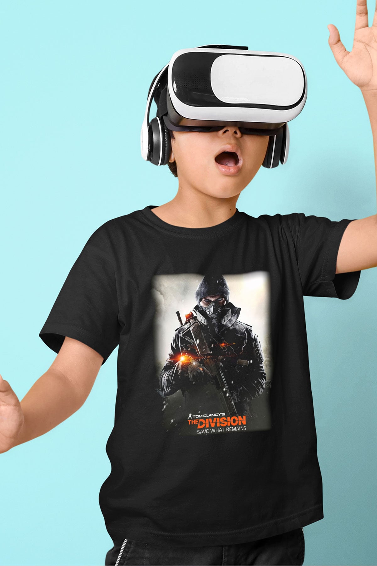 Tom Clancy Baskılı Siyah Unisex Çocuk Tişört