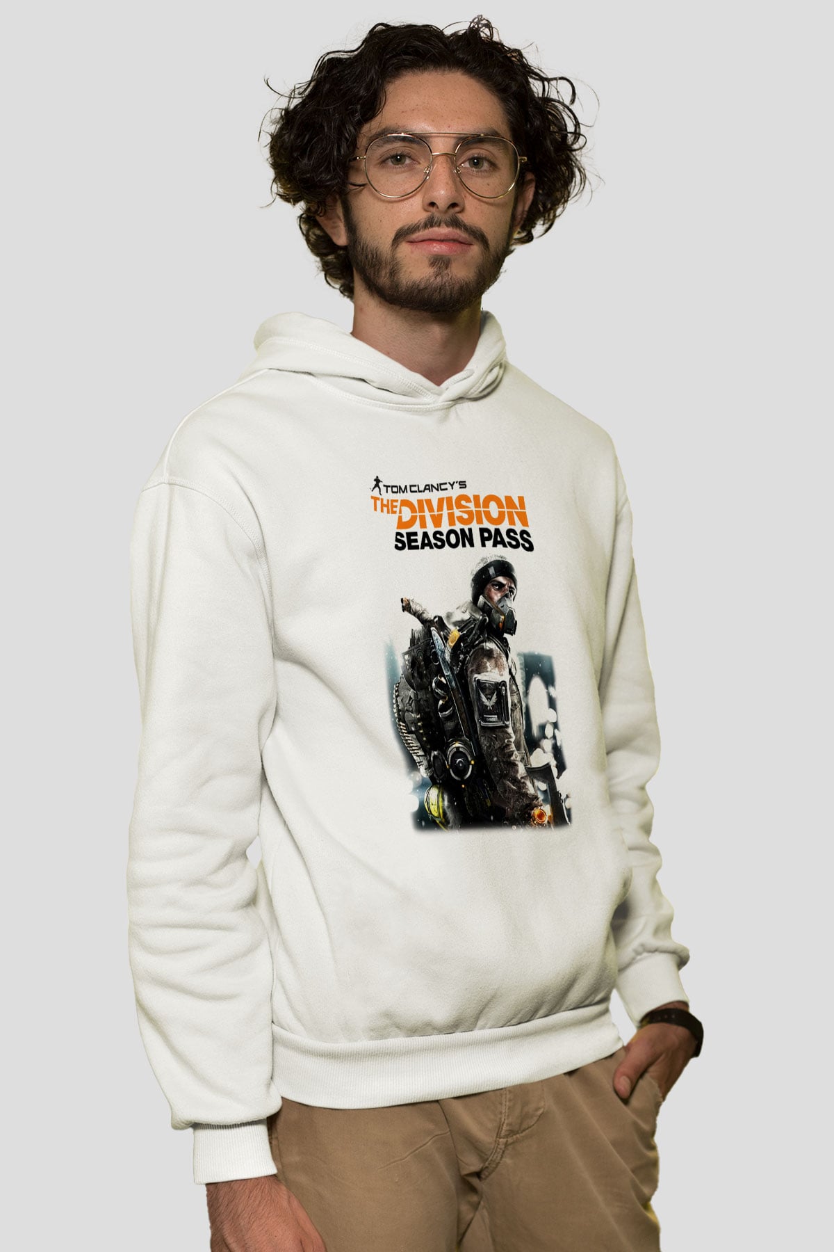 Tom Clancy Beyaz Unisex Hoodie