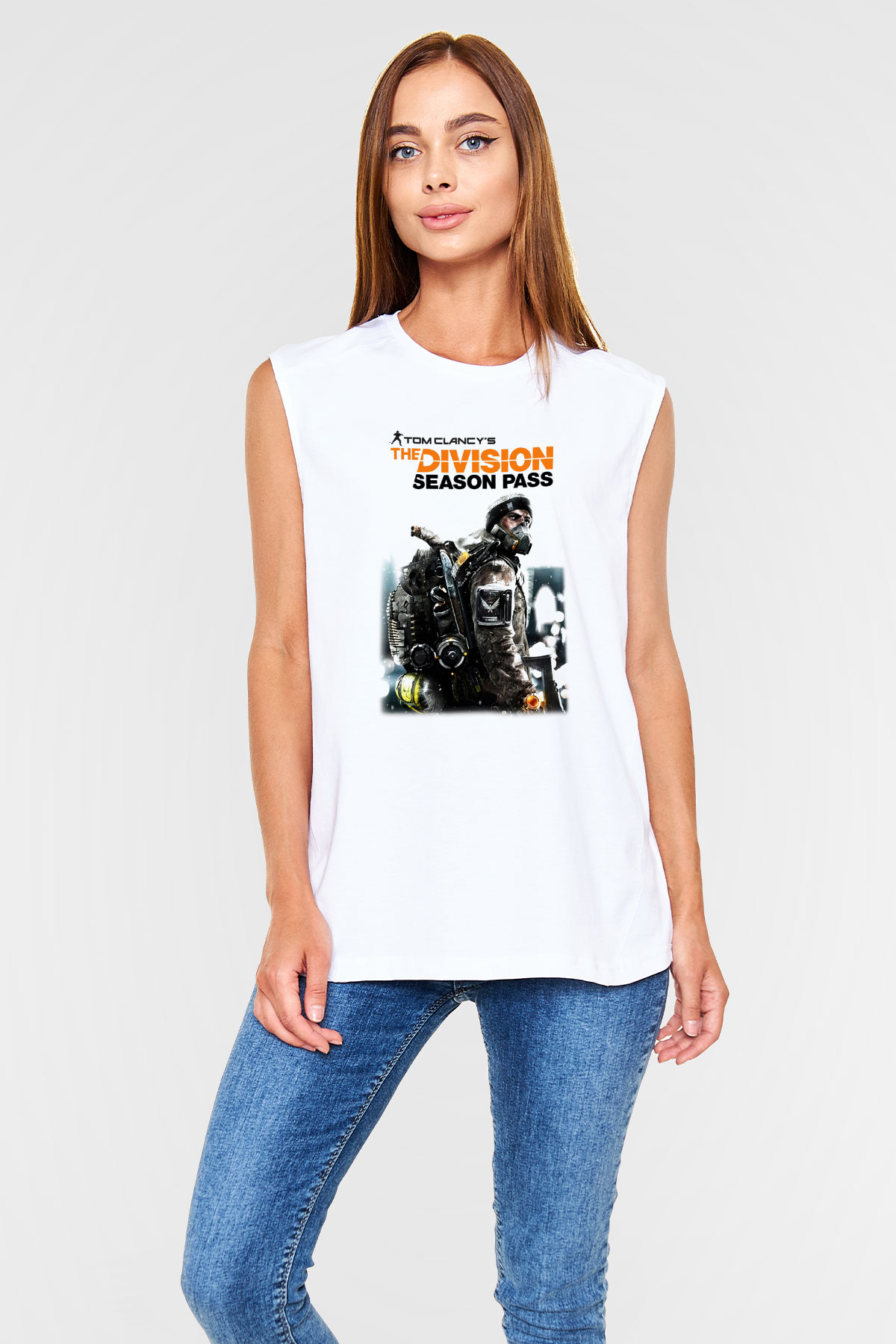 Tom Clancy Beyaz Unisex Kolsuz Tişört