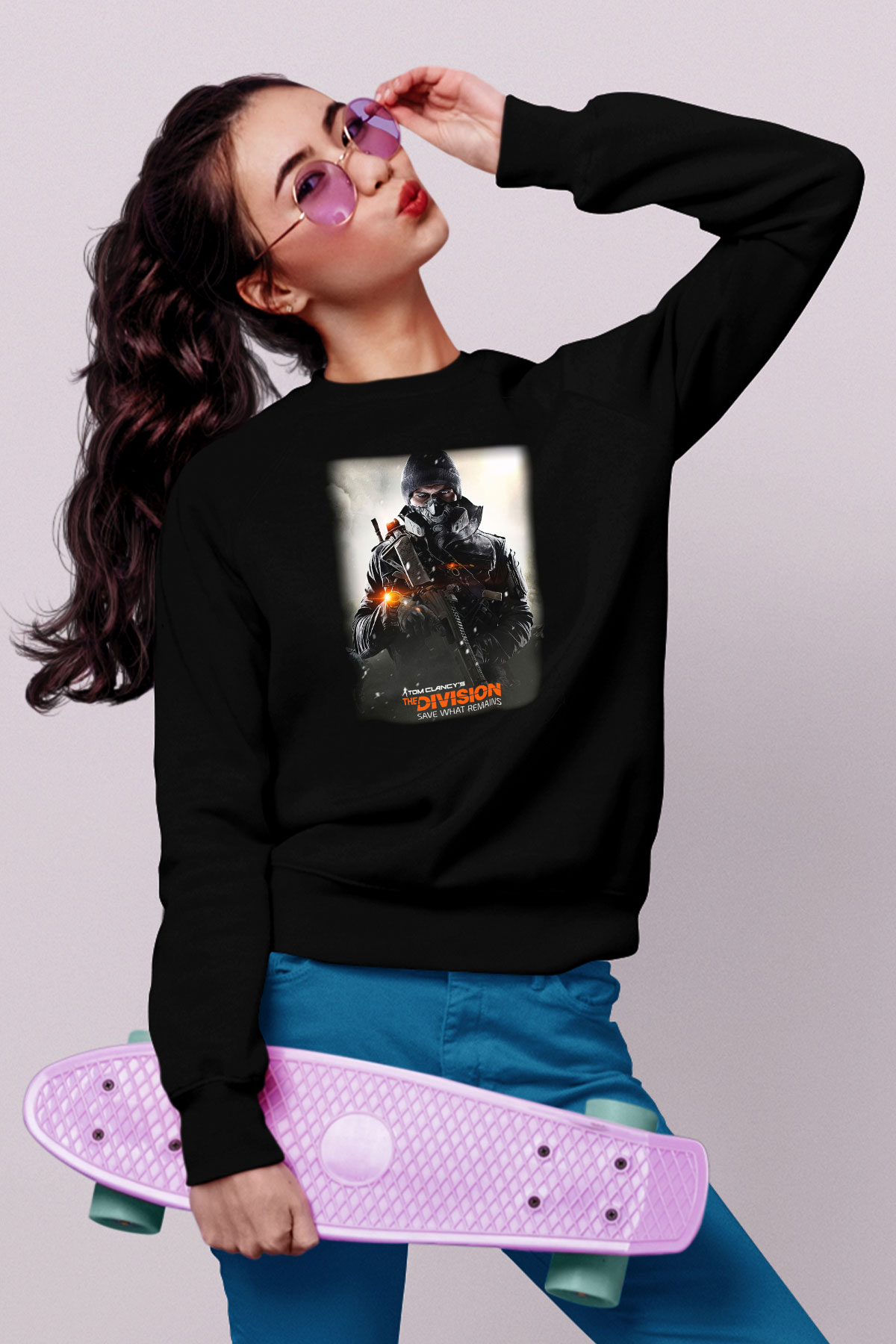 Tom Clancy Siyah Unisex Sweatshirt