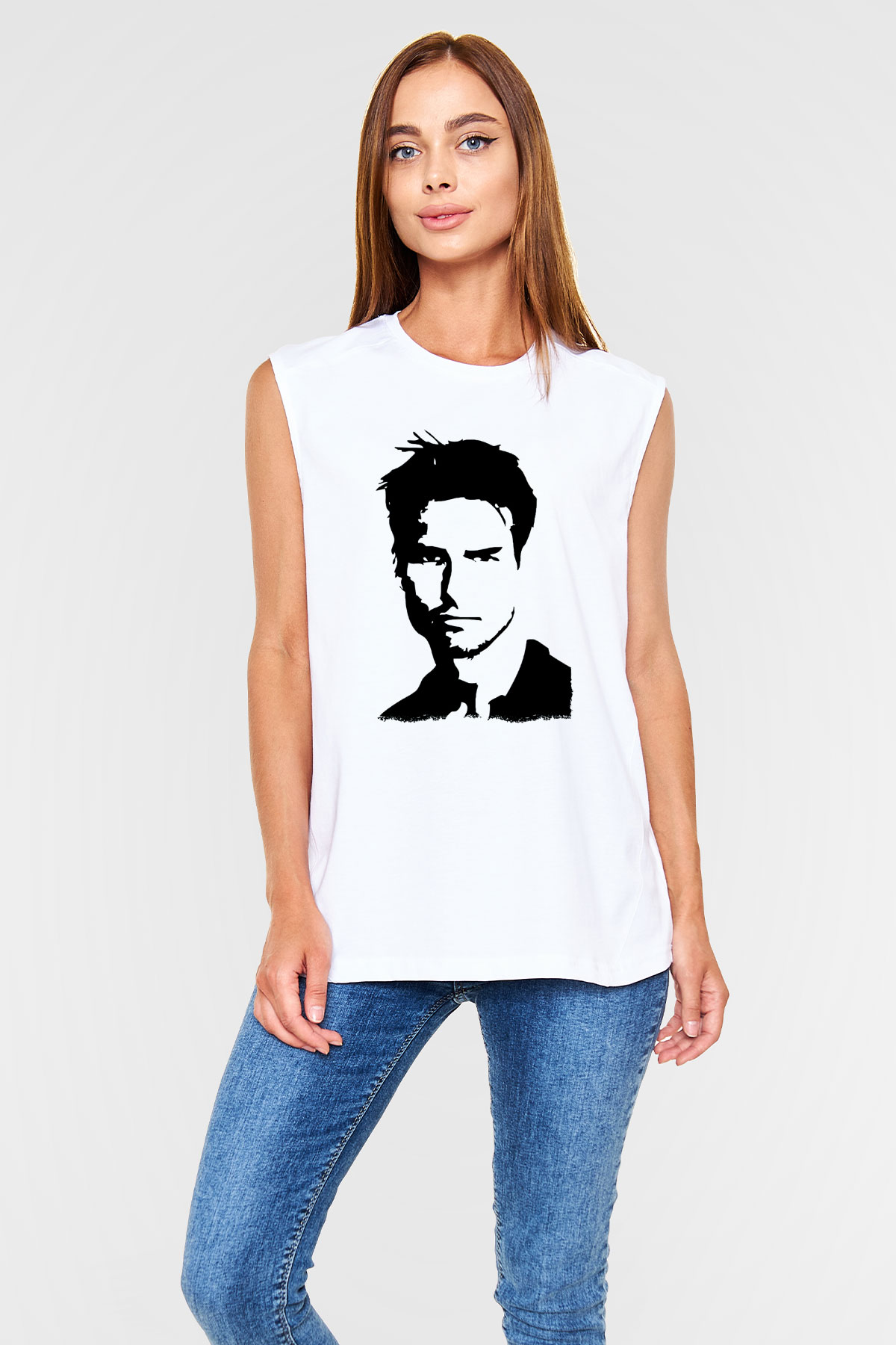 Tom Cruise Beyaz Unisex Kolsuz Tişört