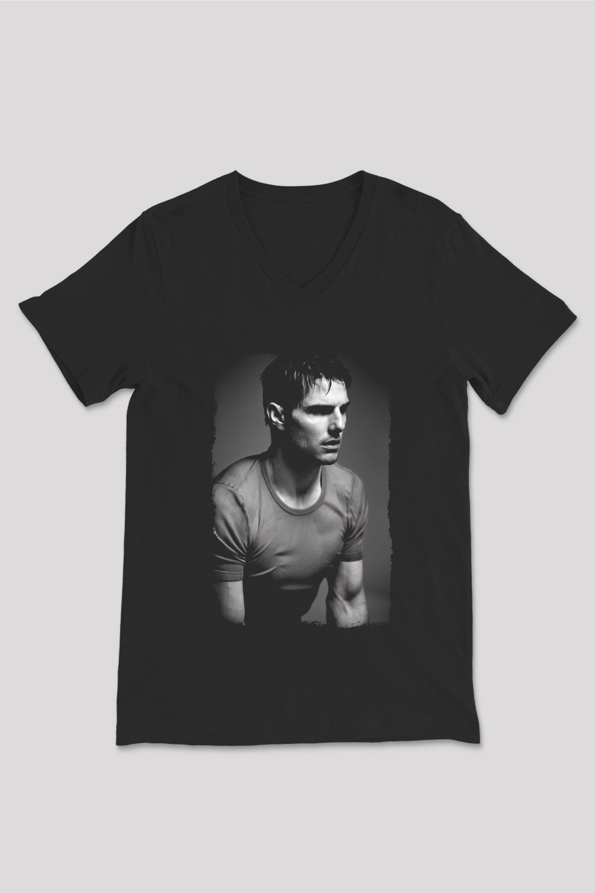 Tom Cruise Siyah Unisex V Yaka Tişört