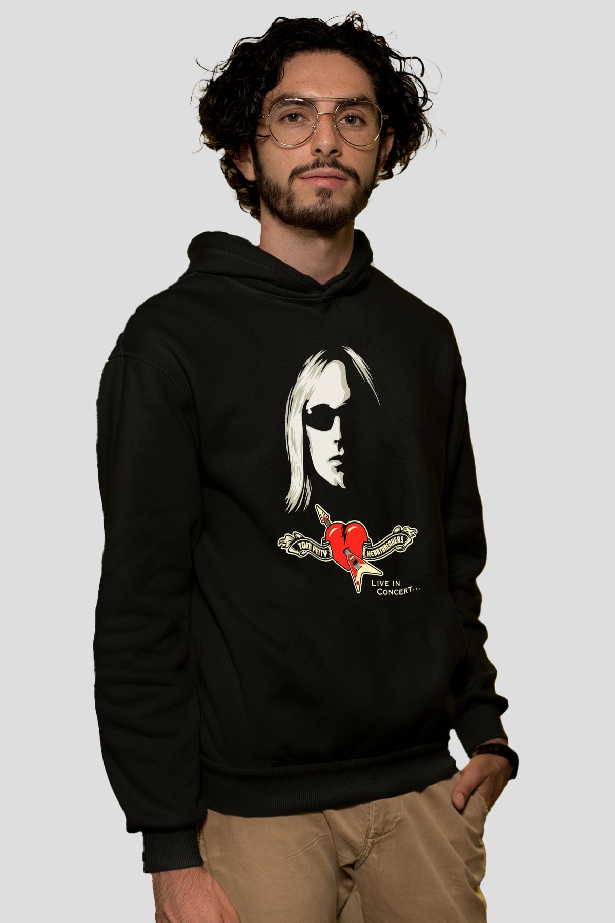 Tom Petty Siyah Unisex Kapşonlu Sweatshirt