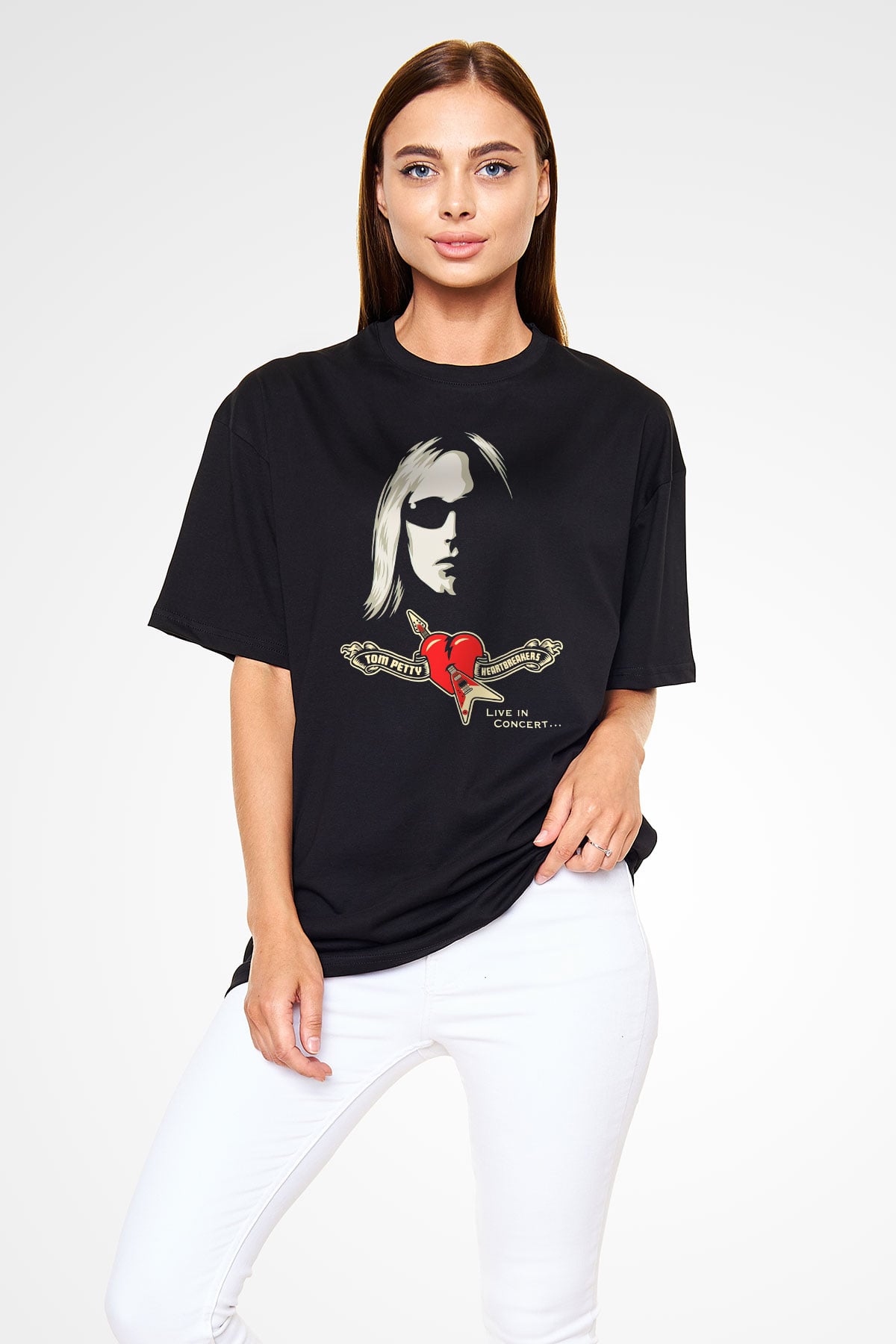 Tom Petty Siyah Unisex Oversize Tişört T-Shirt