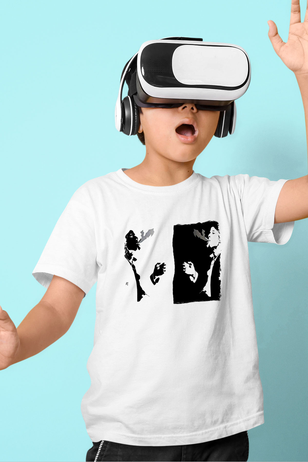 Tom Waits Baskılı Beyaz Unisex Beyaz Çocuk Tişört - Tshirt