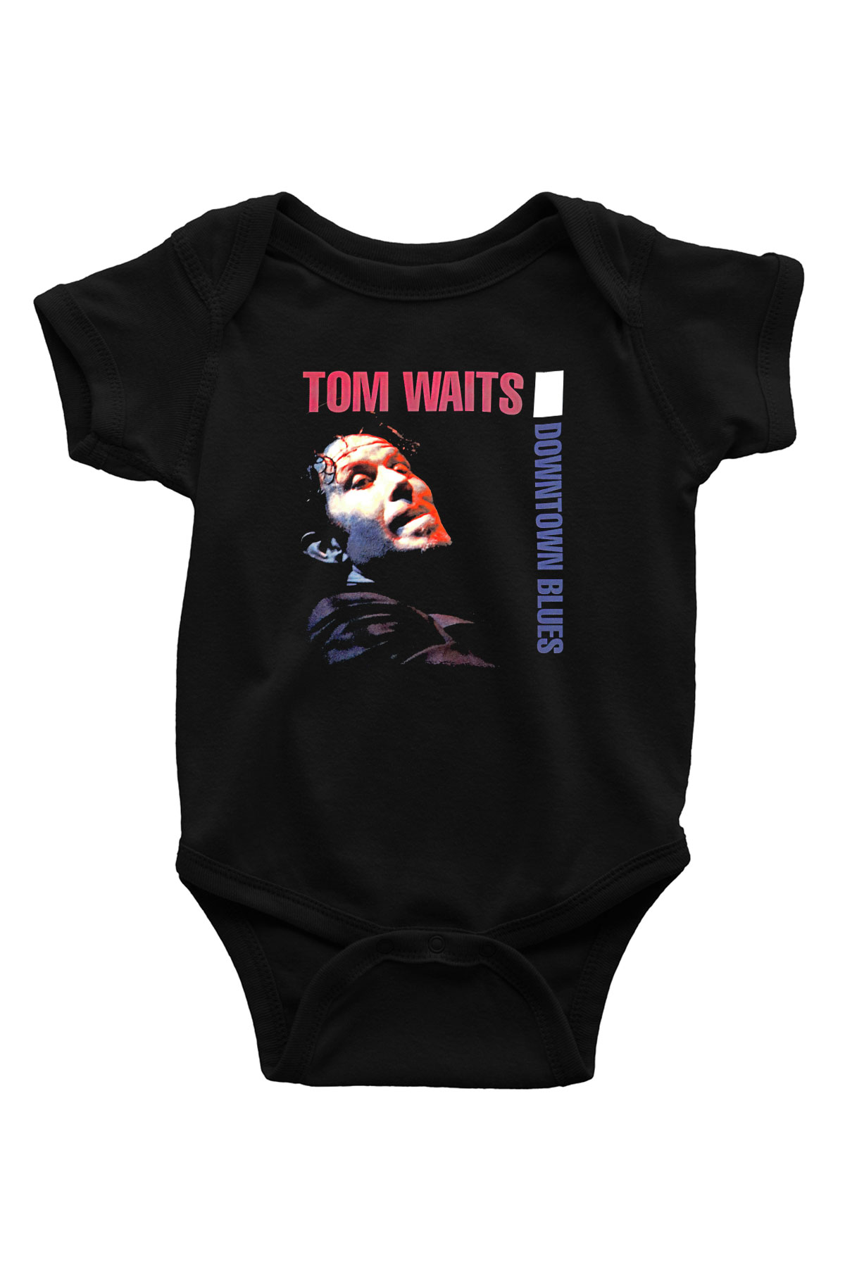 Tom Waits Baskılı Unisex Siyah Bebek Body - Zıbın