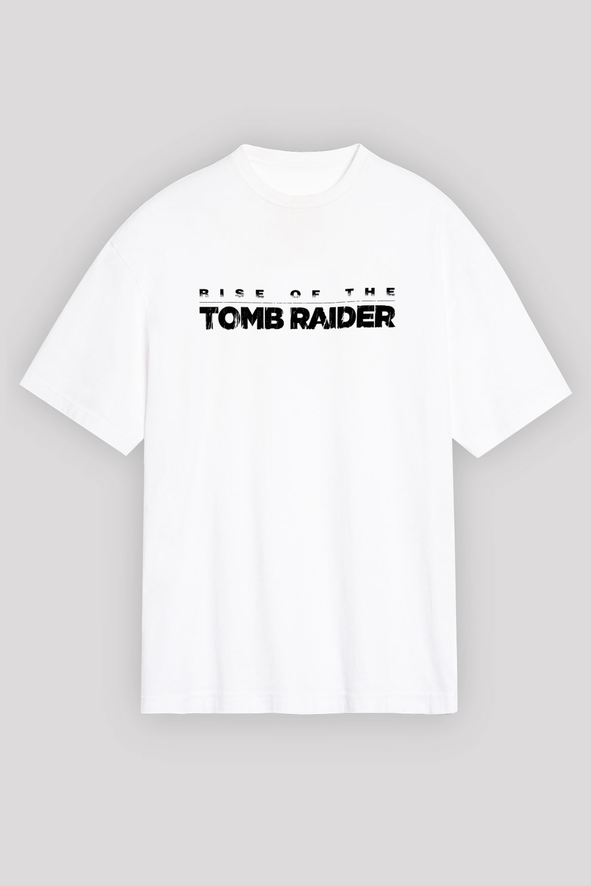 Tomb Raider Beyaz Unisex Oversize Tişört T-Shirt
