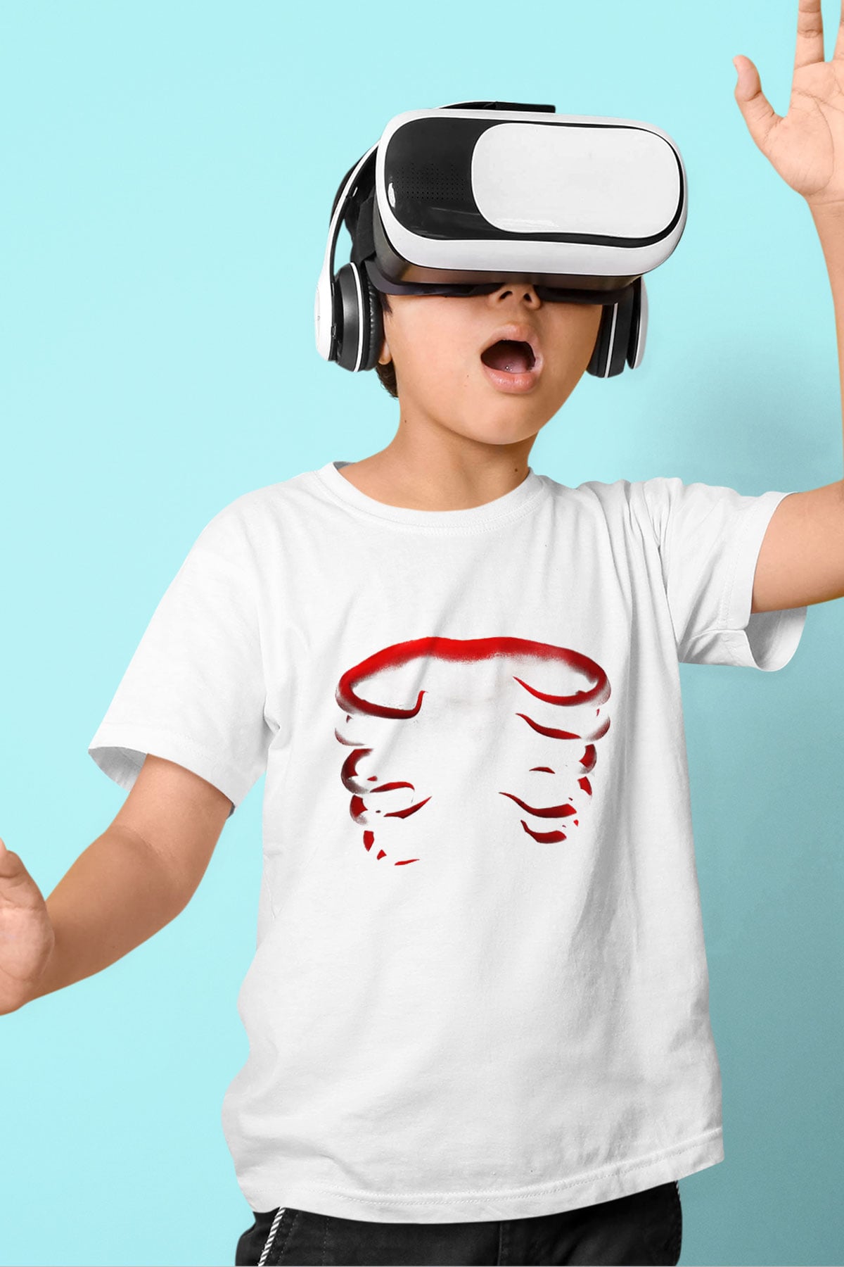 Tool Baskılı Beyaz Unisex Çocuk Tişört