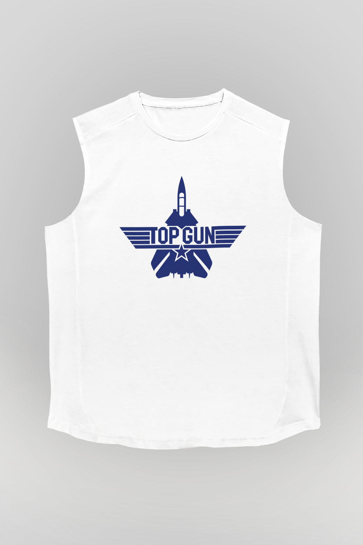 Top Gun Beyaz Unisex Kolsuz Tişört