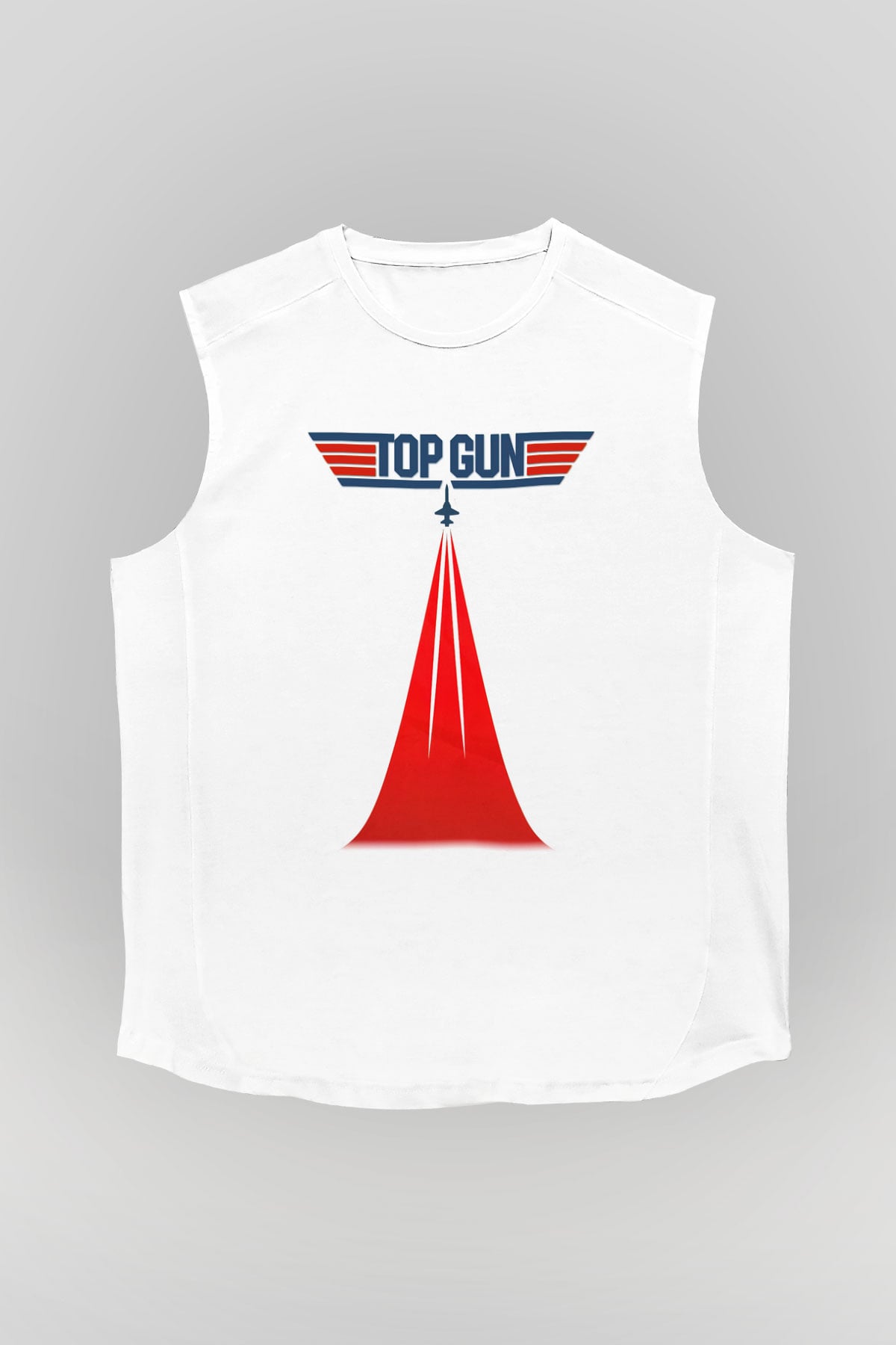 Top Gun Beyaz Unisex Kolsuz Tişört