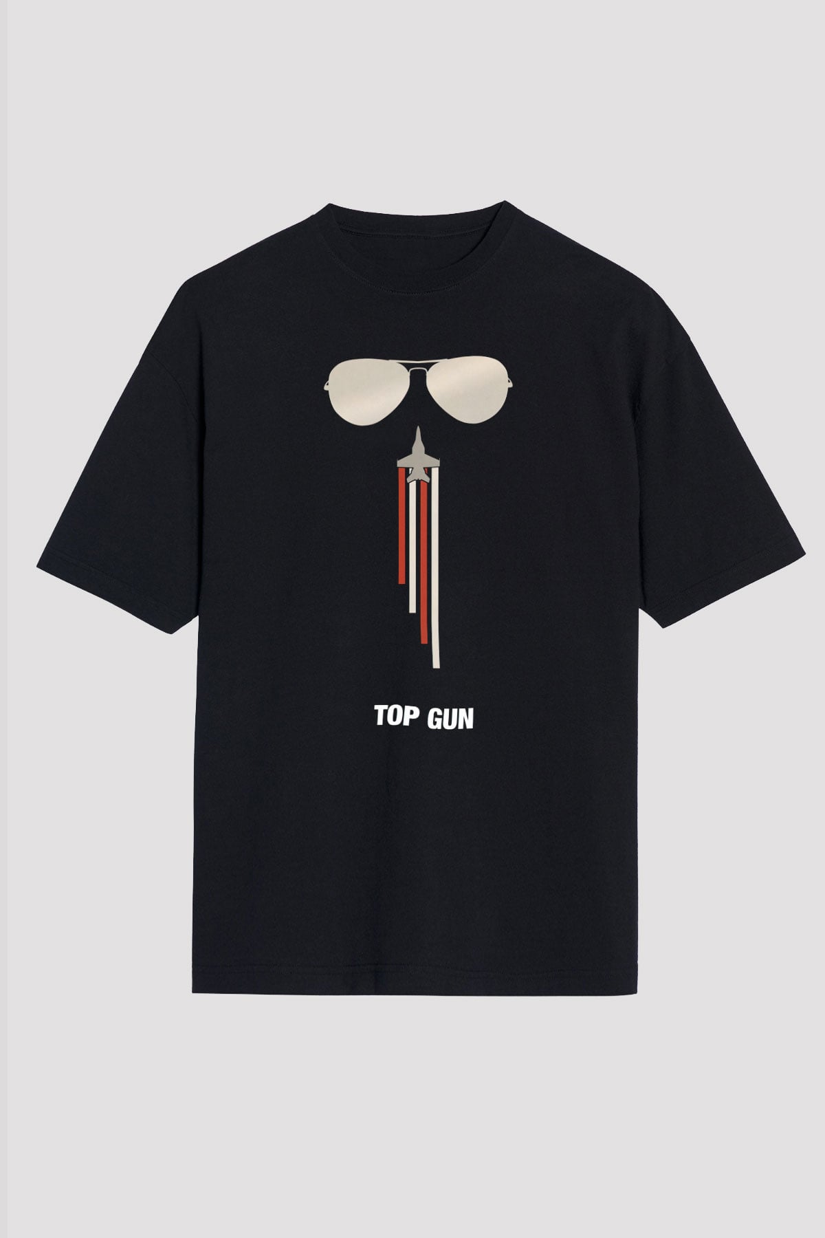 Top Gun Siyah Unisex Oversize Tişört T-Shirt