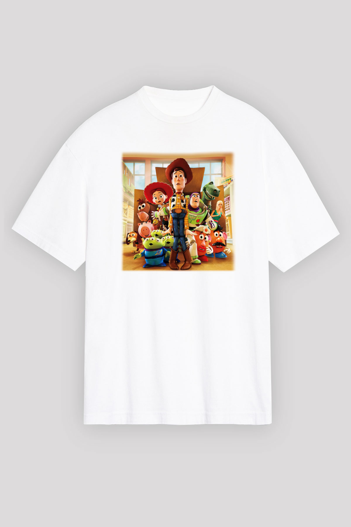Toy Story Beyaz Unisex Oversize Tişört T-Shirt