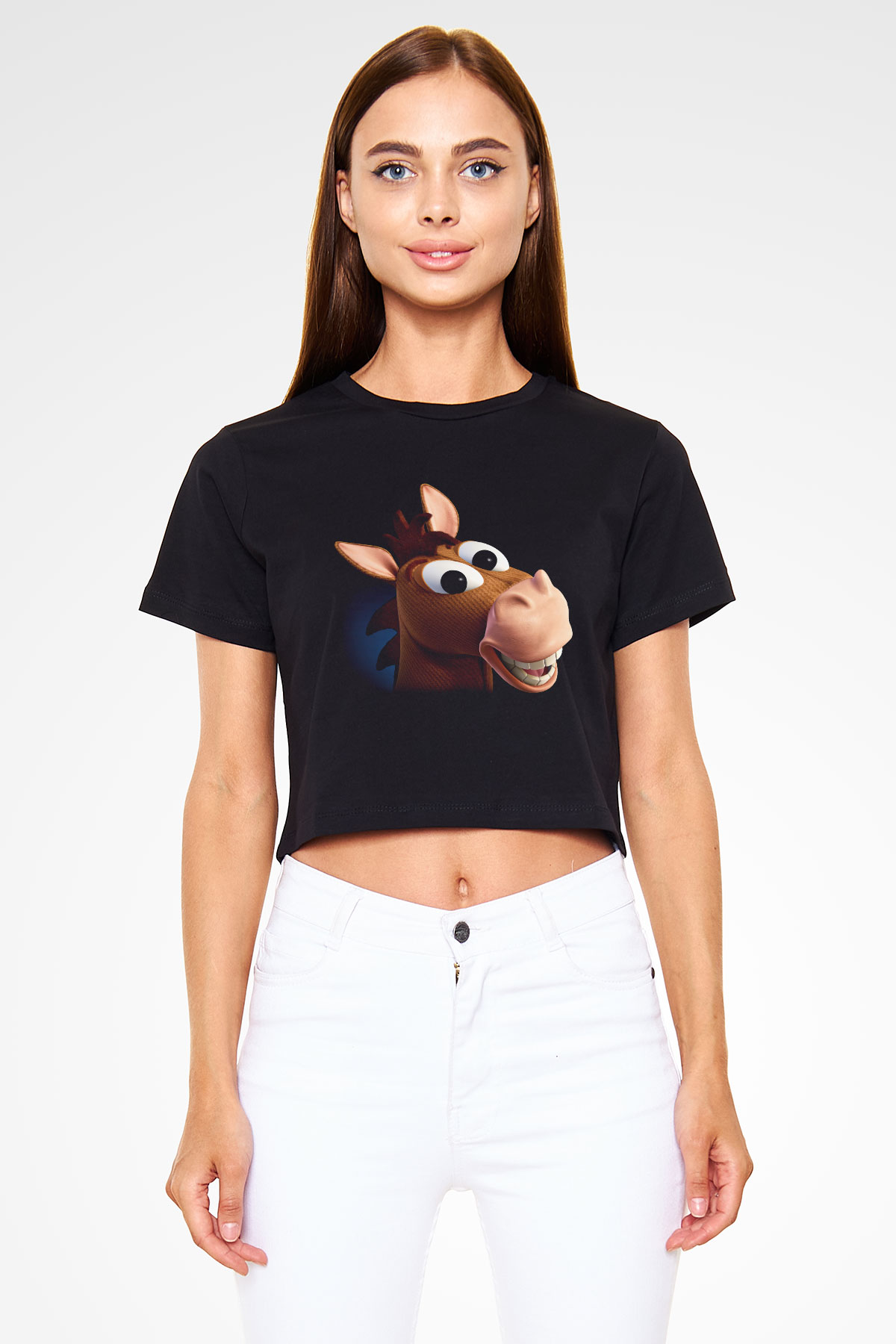 Toy Story Siyah Crop Top Tişört