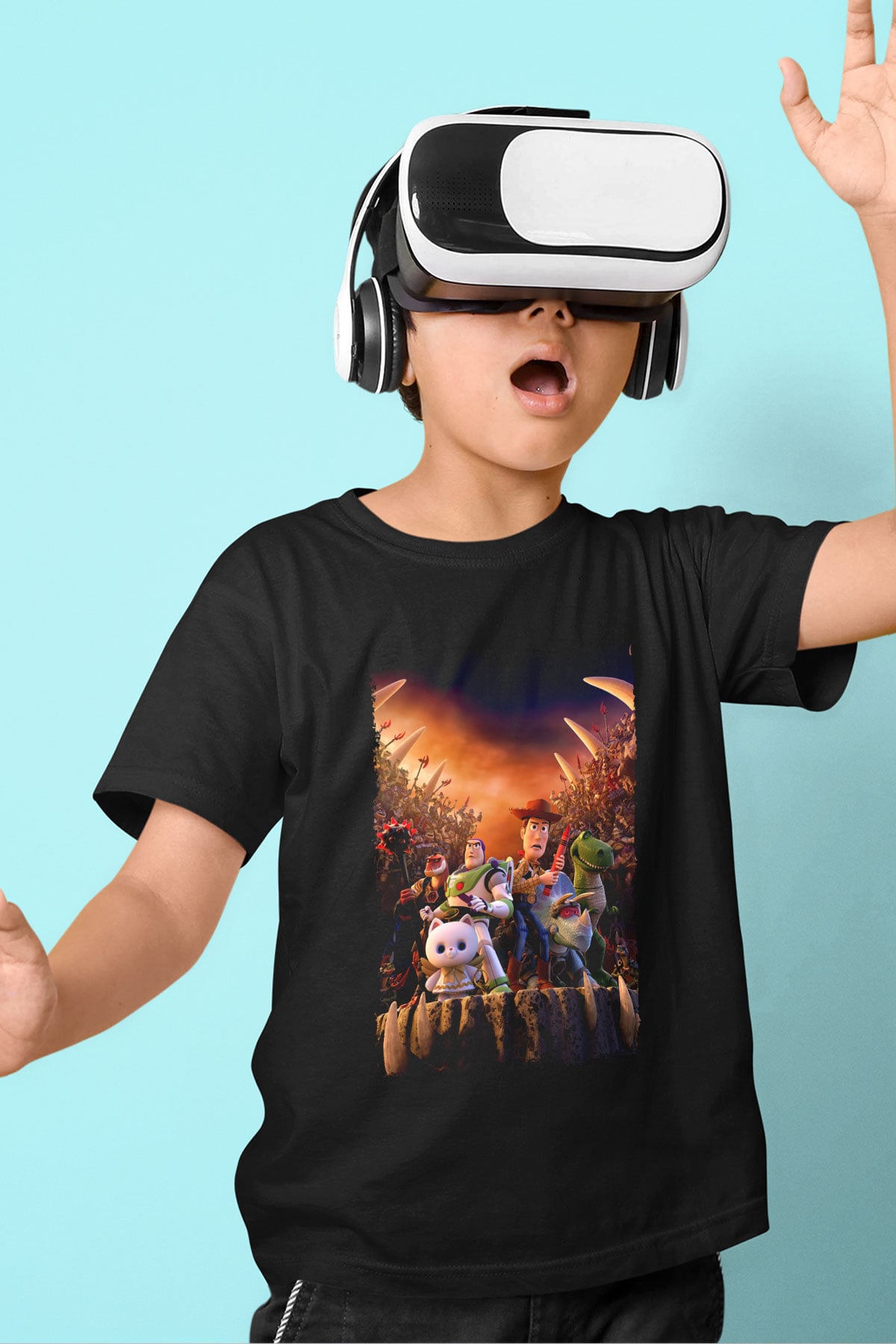 Toy Story Siyah Unisex Çocuk Tişört