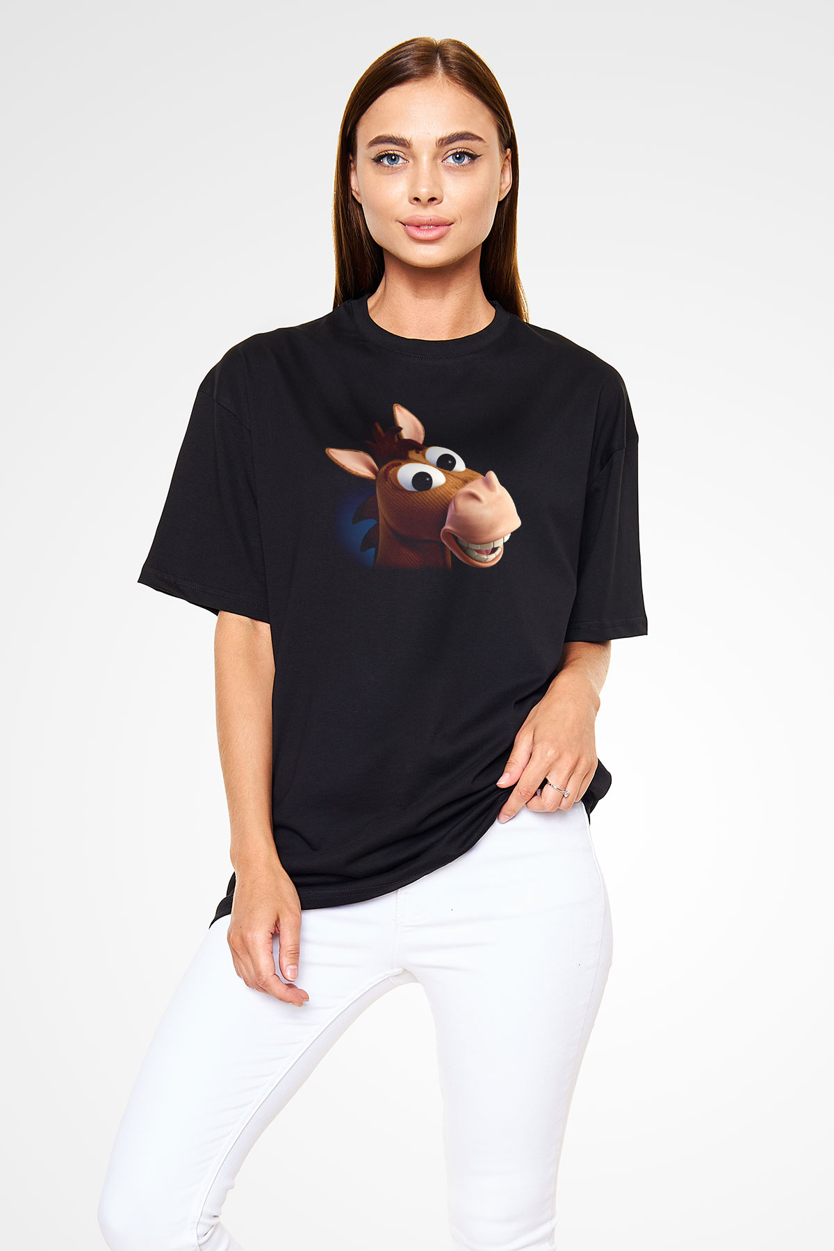 Toy Story Siyah Unisex Oversize Tişört T-Shirt