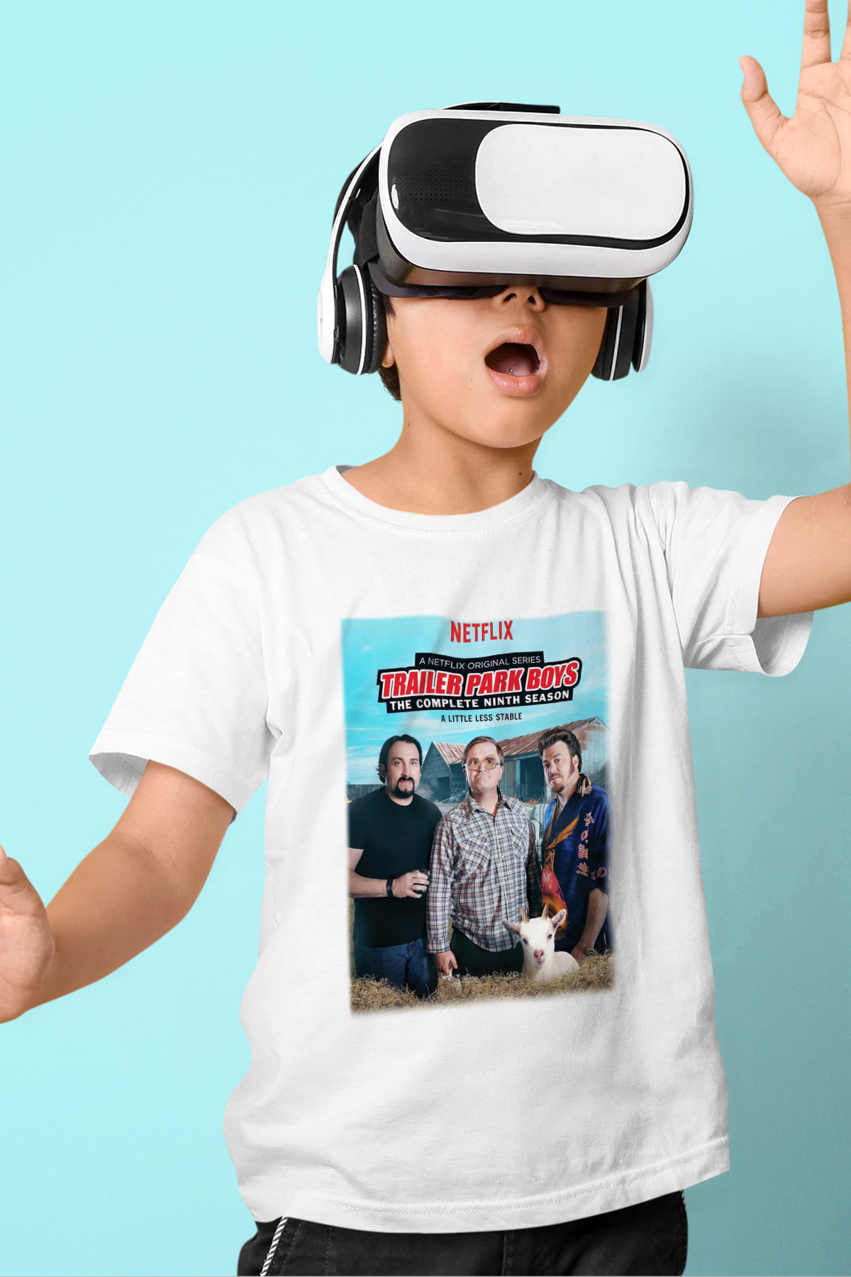 Trailer Park Boys Baskılı Beyaz Unisex Çocuk Tişört