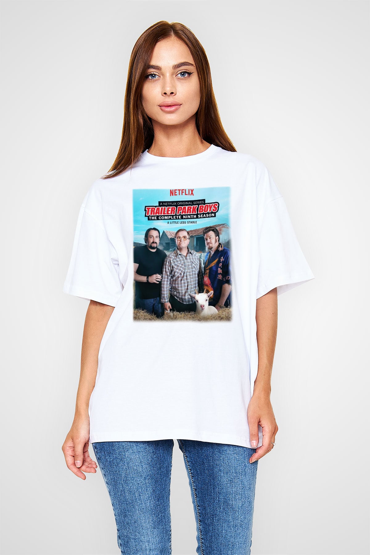 Trailer Park Boys Beyaz Unisex Oversize Tişört T-Shirt