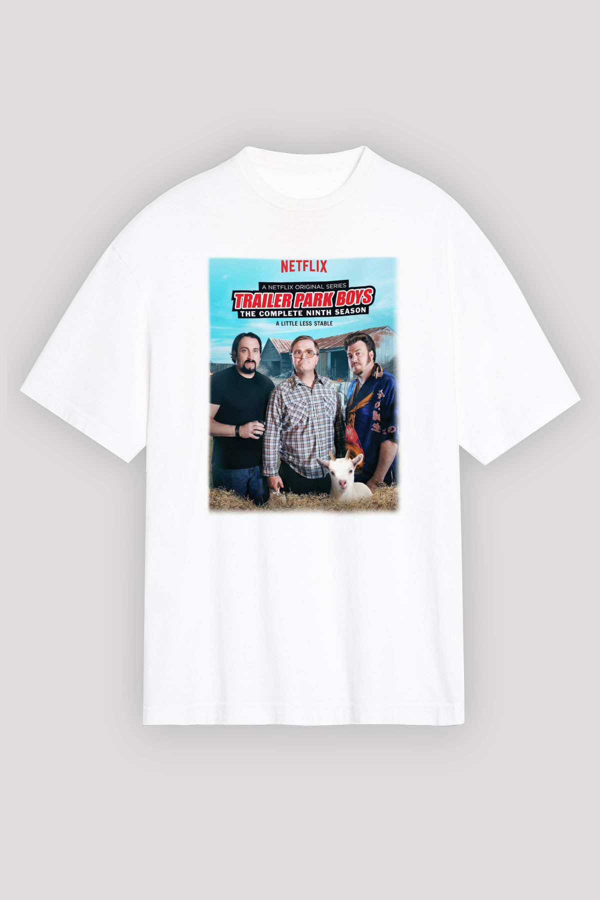 Trailer Park Boys Beyaz Unisex Oversize Tişört T-Shirt