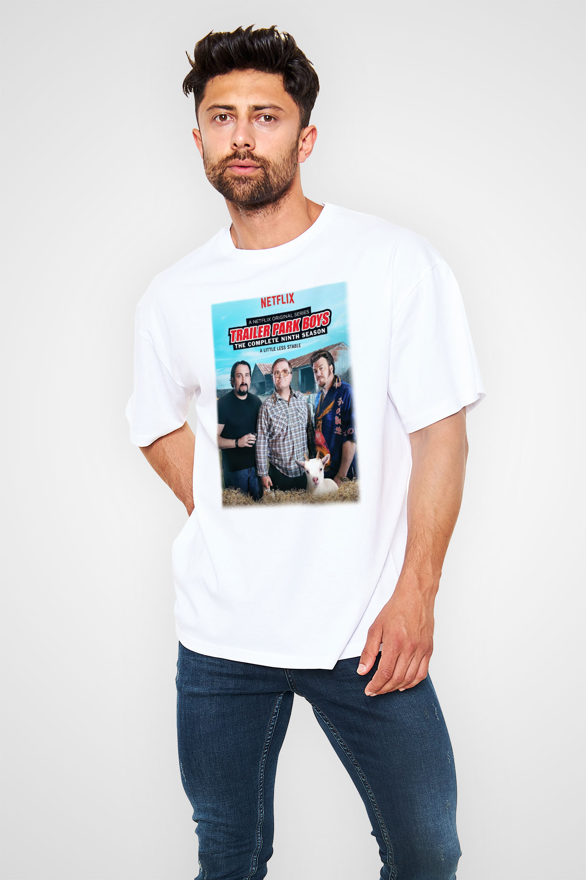 Trailer Park Boys Beyaz Unisex Oversize Tişört T-Shirt