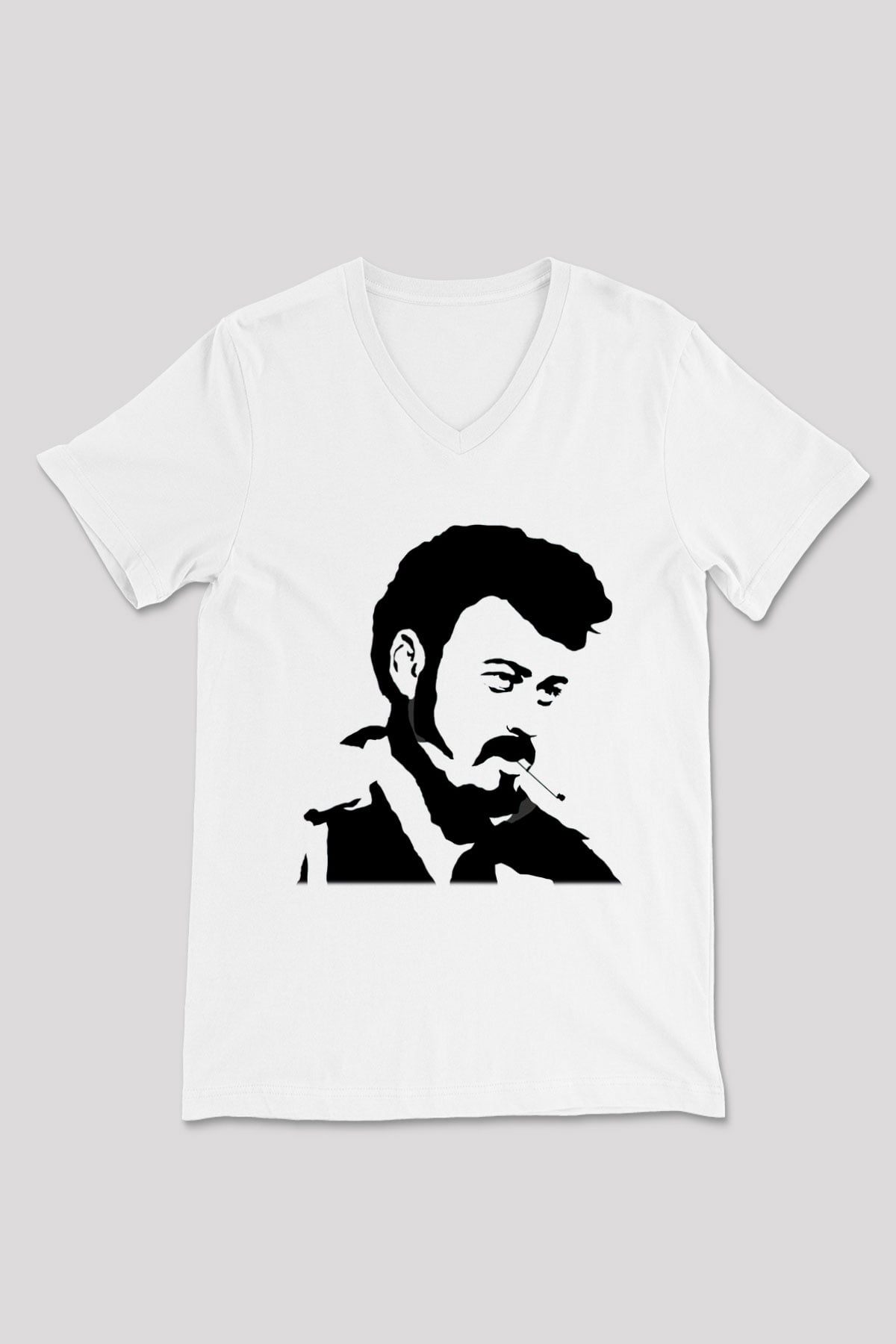 Trailer Park Boys Beyaz Unisex V Yaka Tişört T-Shirt