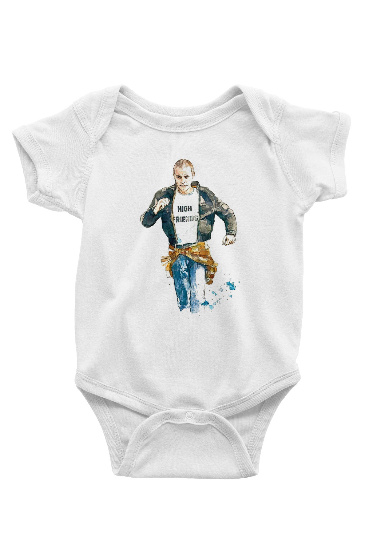 Trainspotting Baskılı Beyaz Unisex Bebek Body - Zıbın
