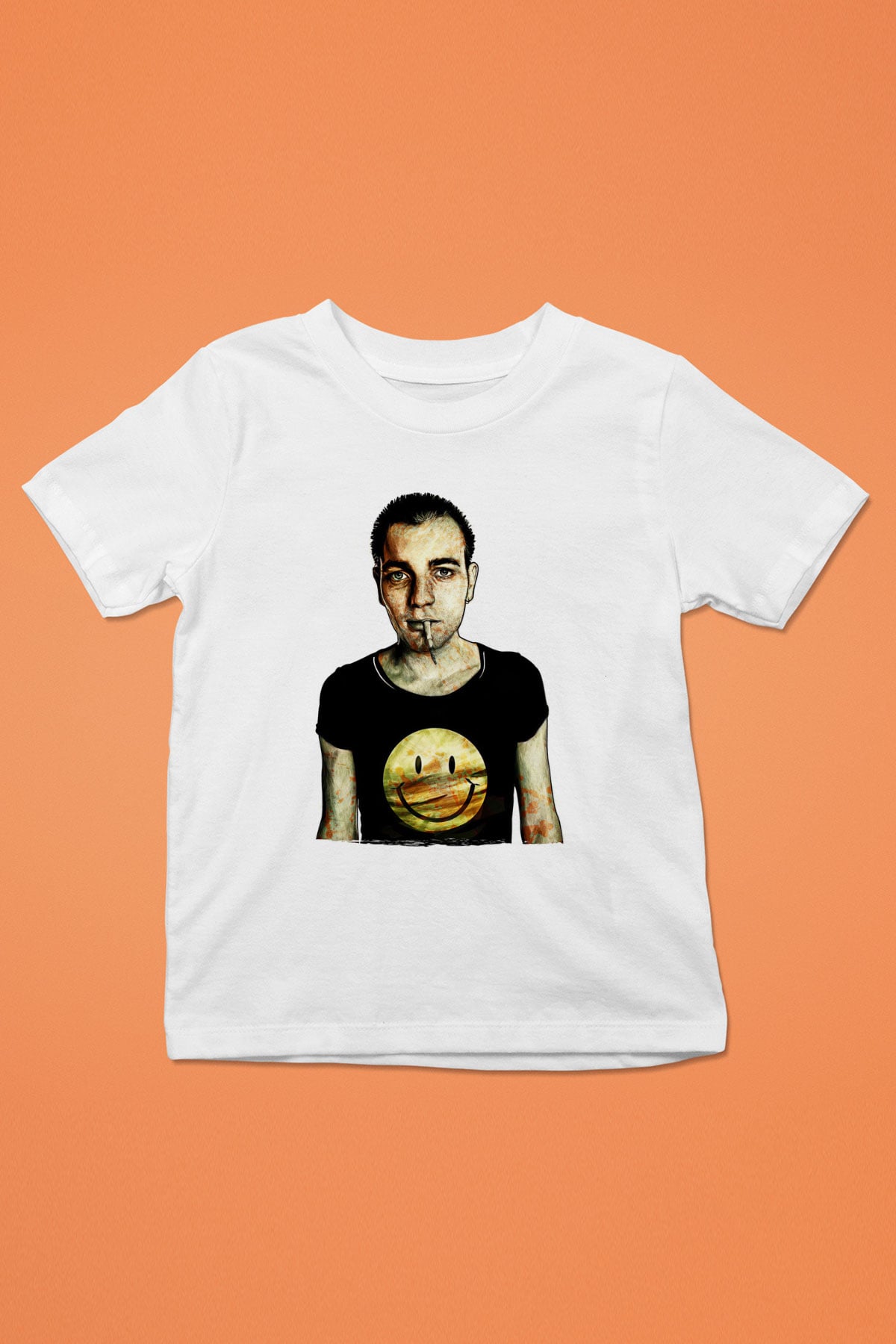 Trainspotting Baskılı Beyaz Unisex Beyaz Çocuk Tişört - Tshirt