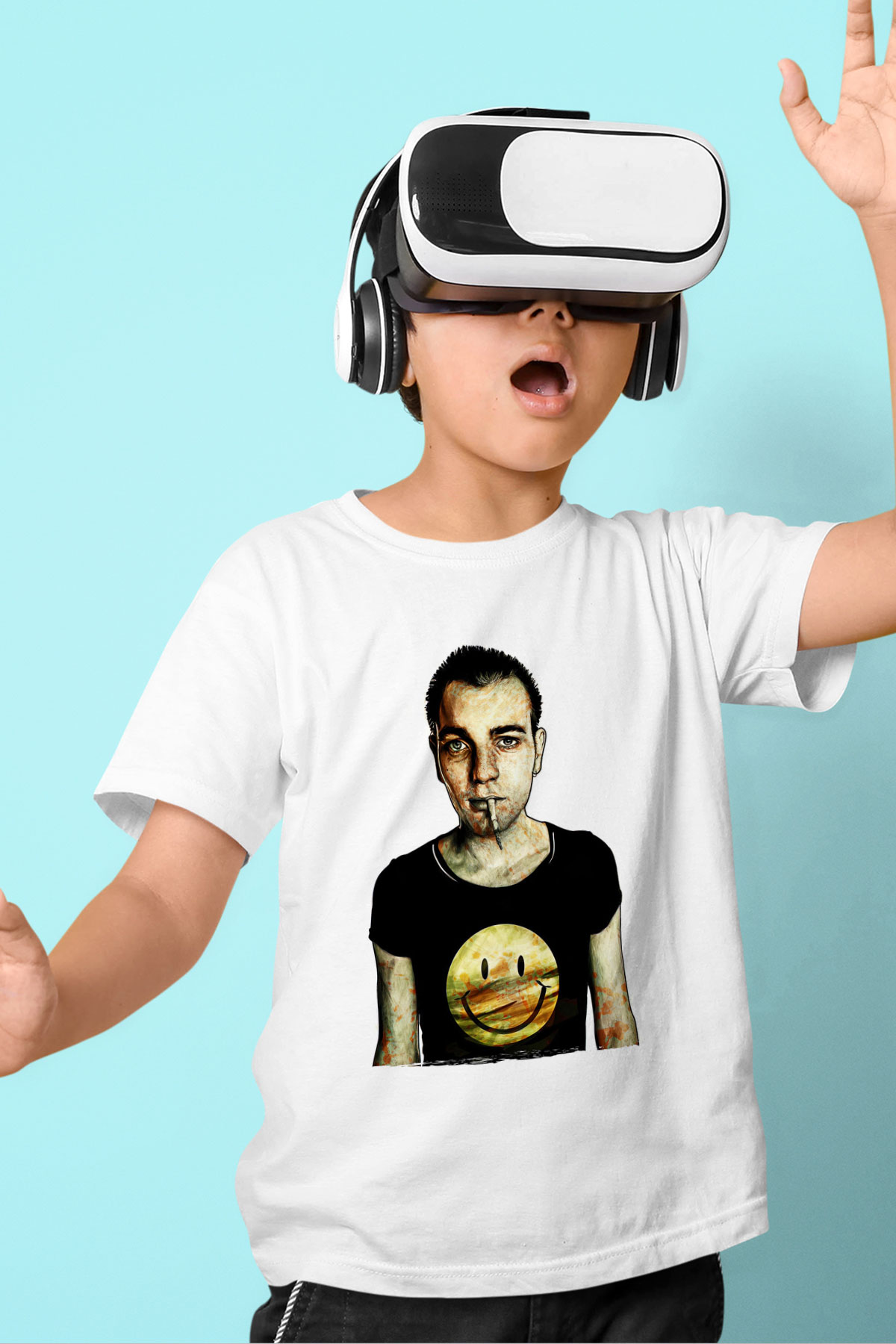 Trainspotting Baskılı Beyaz Unisex Beyaz Çocuk Tişört - Tshirt