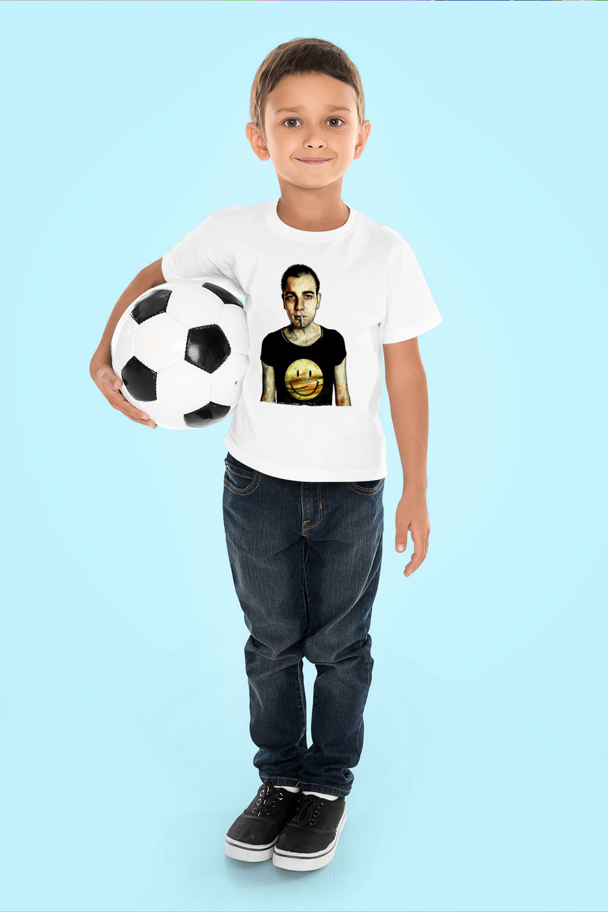 Trainspotting Baskılı Beyaz Unisex Beyaz Çocuk Tişört - Tshirt