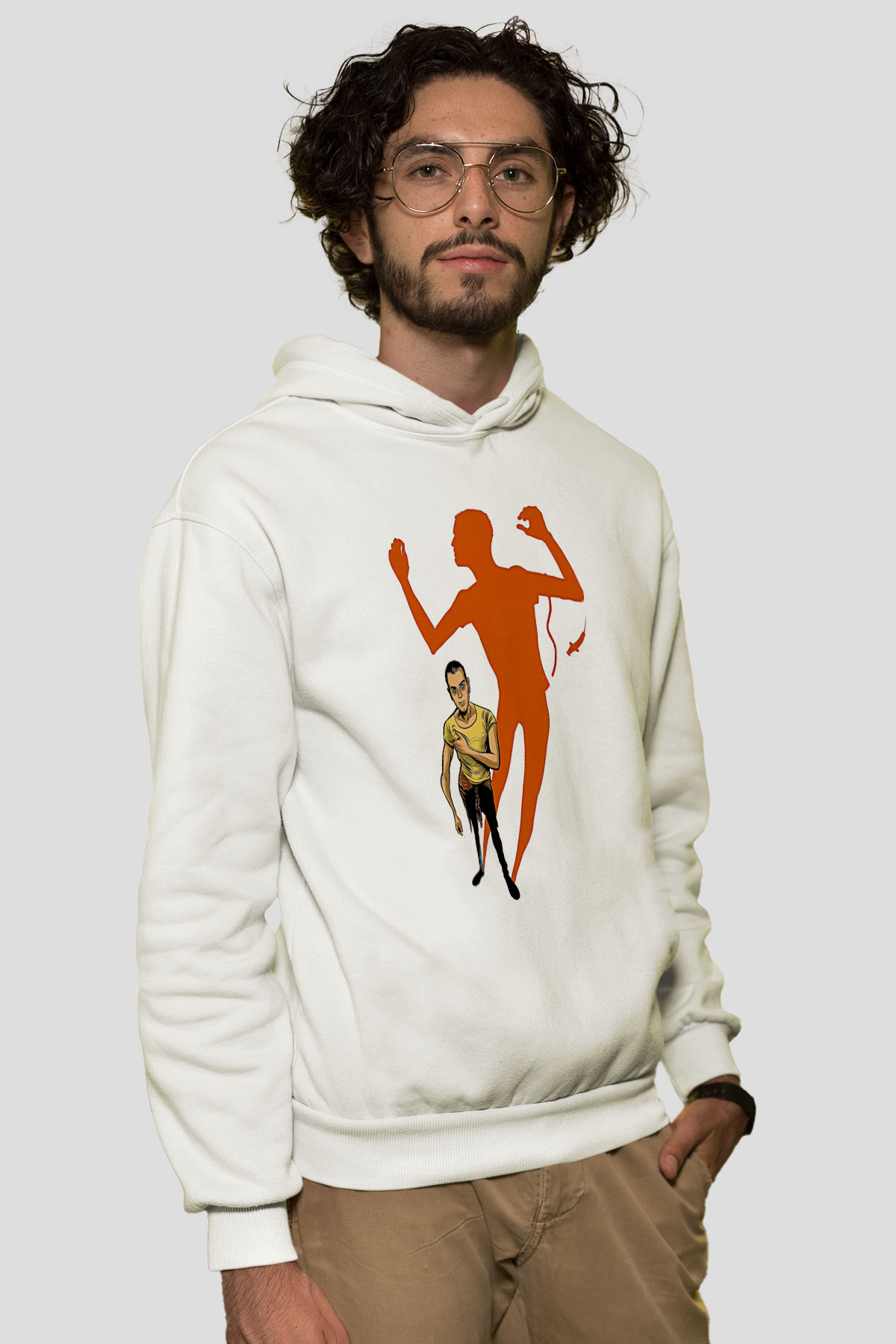 Trainspotting Baskılı Beyaz Unisex Hoodie