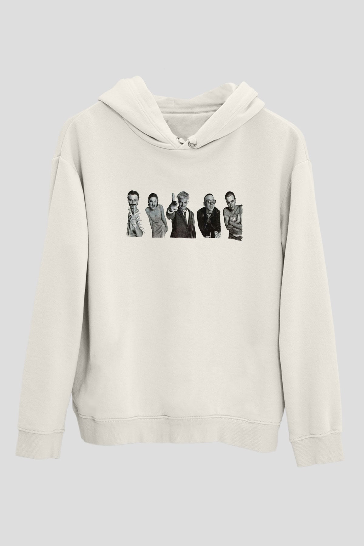 Trainspotting Baskılı Beyaz Unisex Hoodie