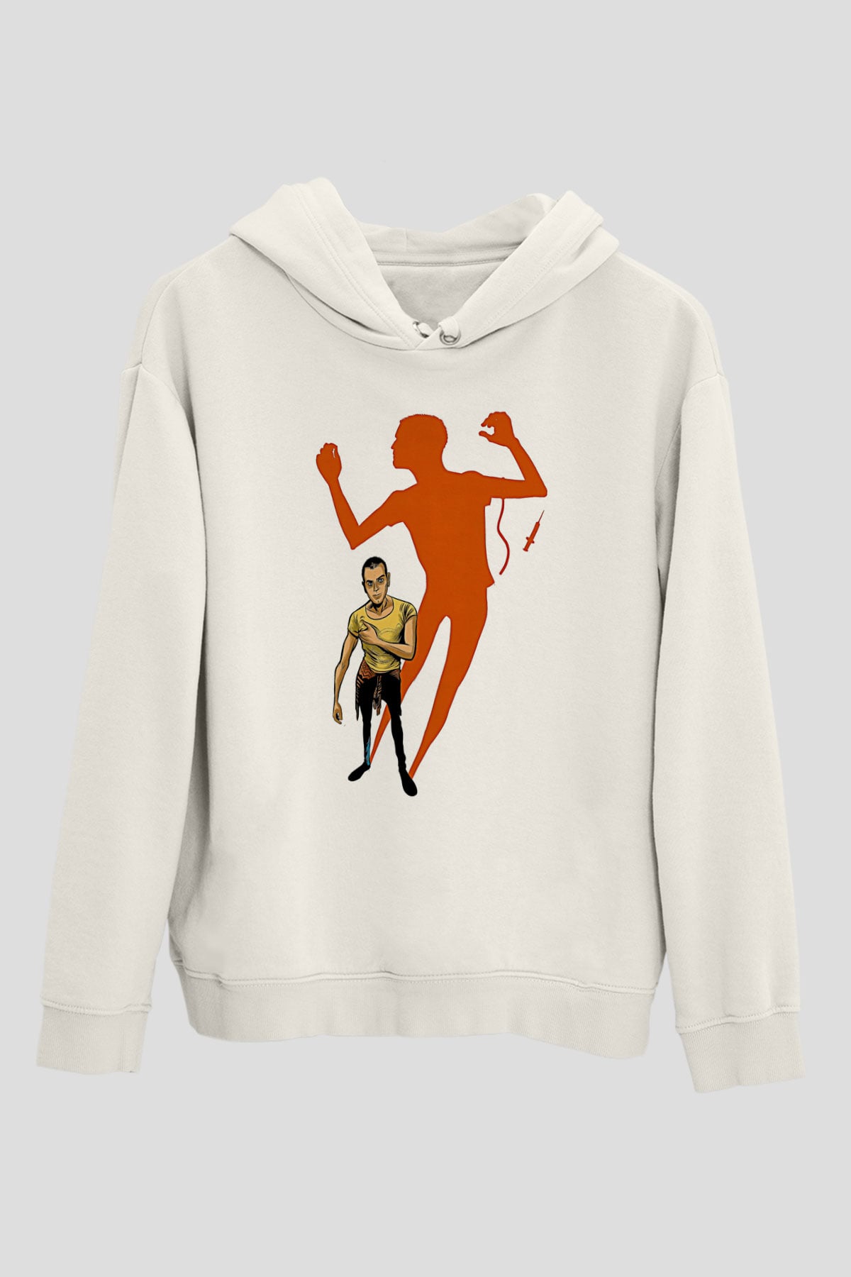 Trainspotting Baskılı Beyaz Unisex Hoodie
