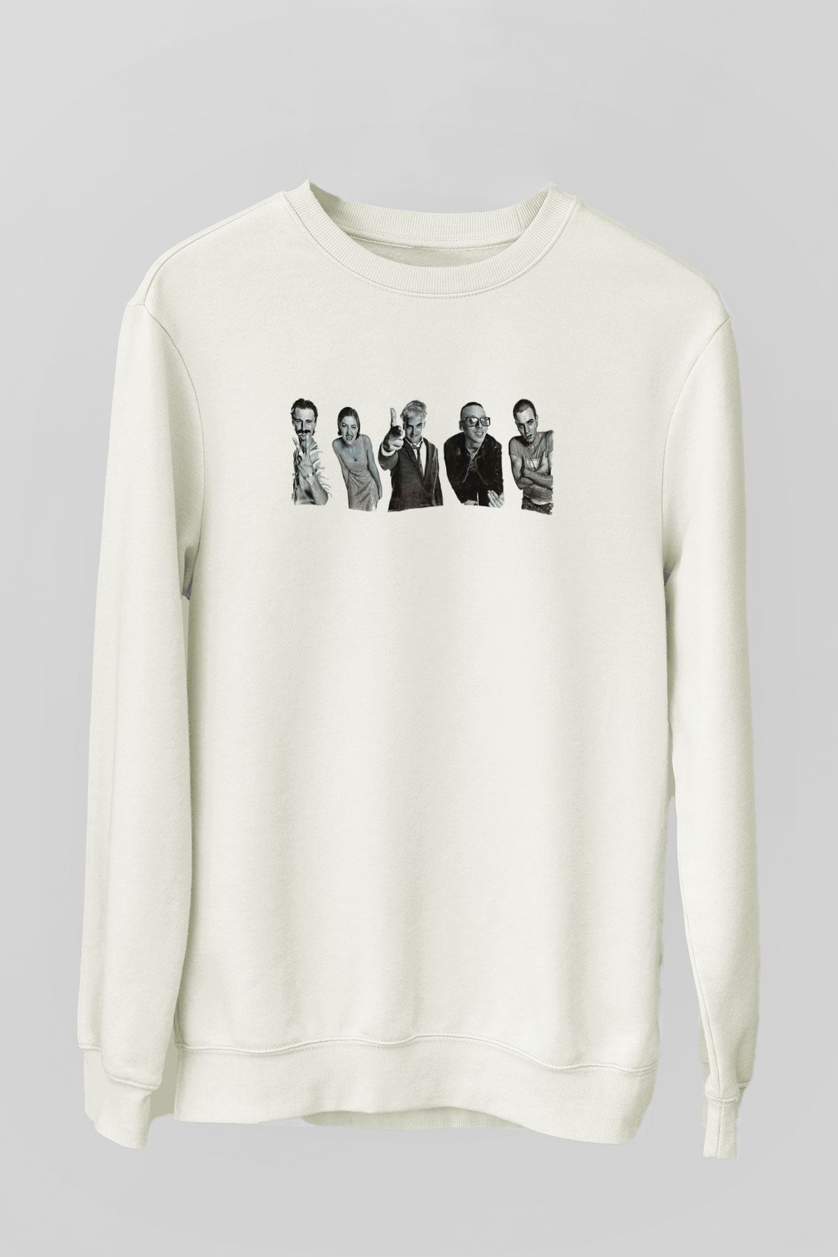 Trainspotting Baskılı Beyaz Unisex Sweatshirt