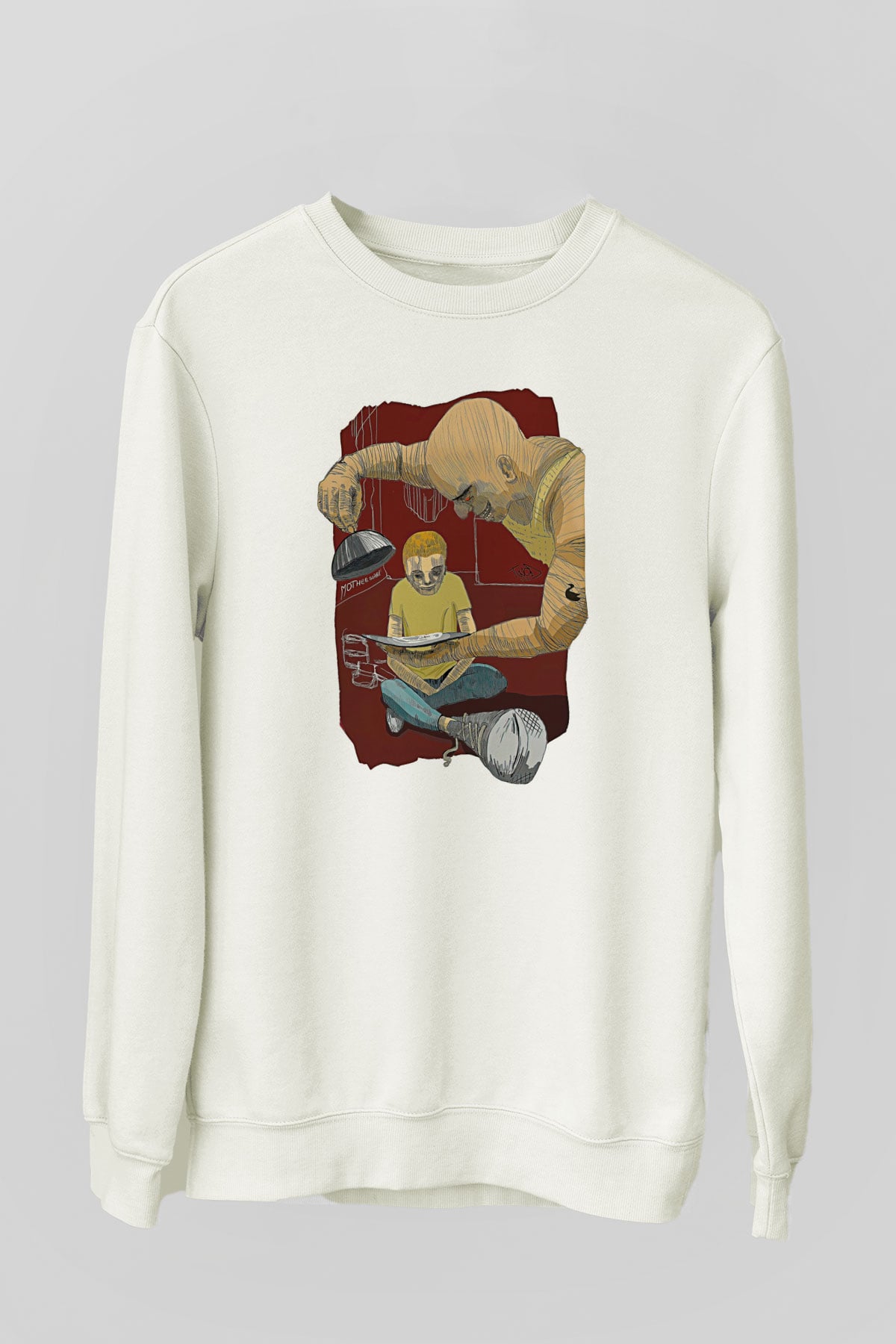 Trainspotting Baskılı Beyaz Unisex Sweatshirt