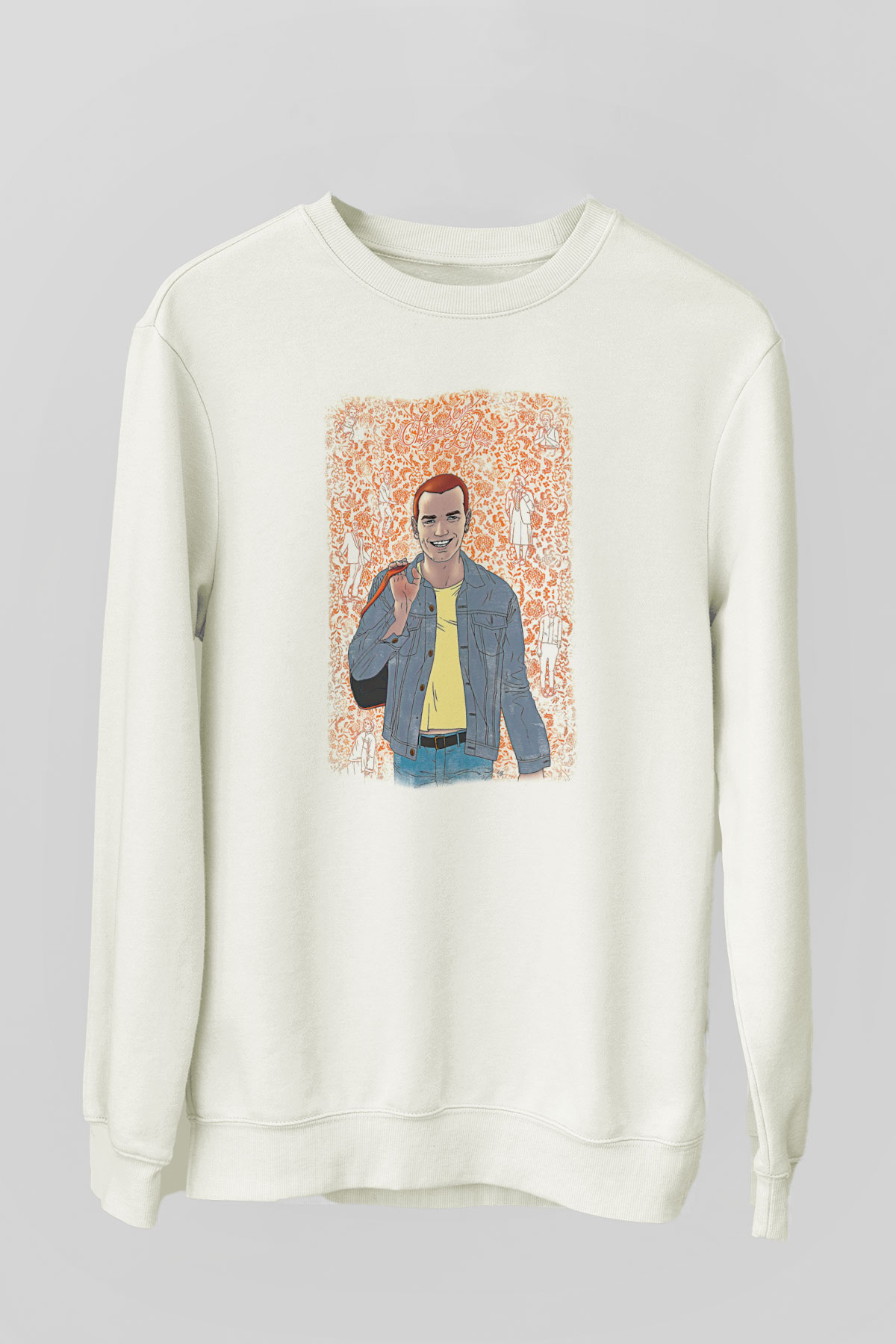 Trainspotting Baskılı Beyaz Unisex Sweatshirt