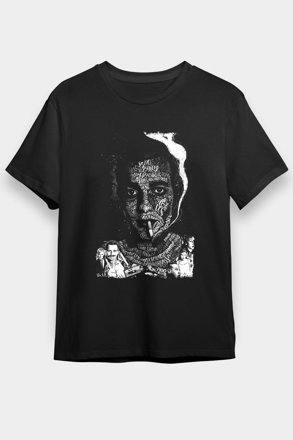 Trainspotting Baskılı Unisex Siyah Tişört - Tshirt