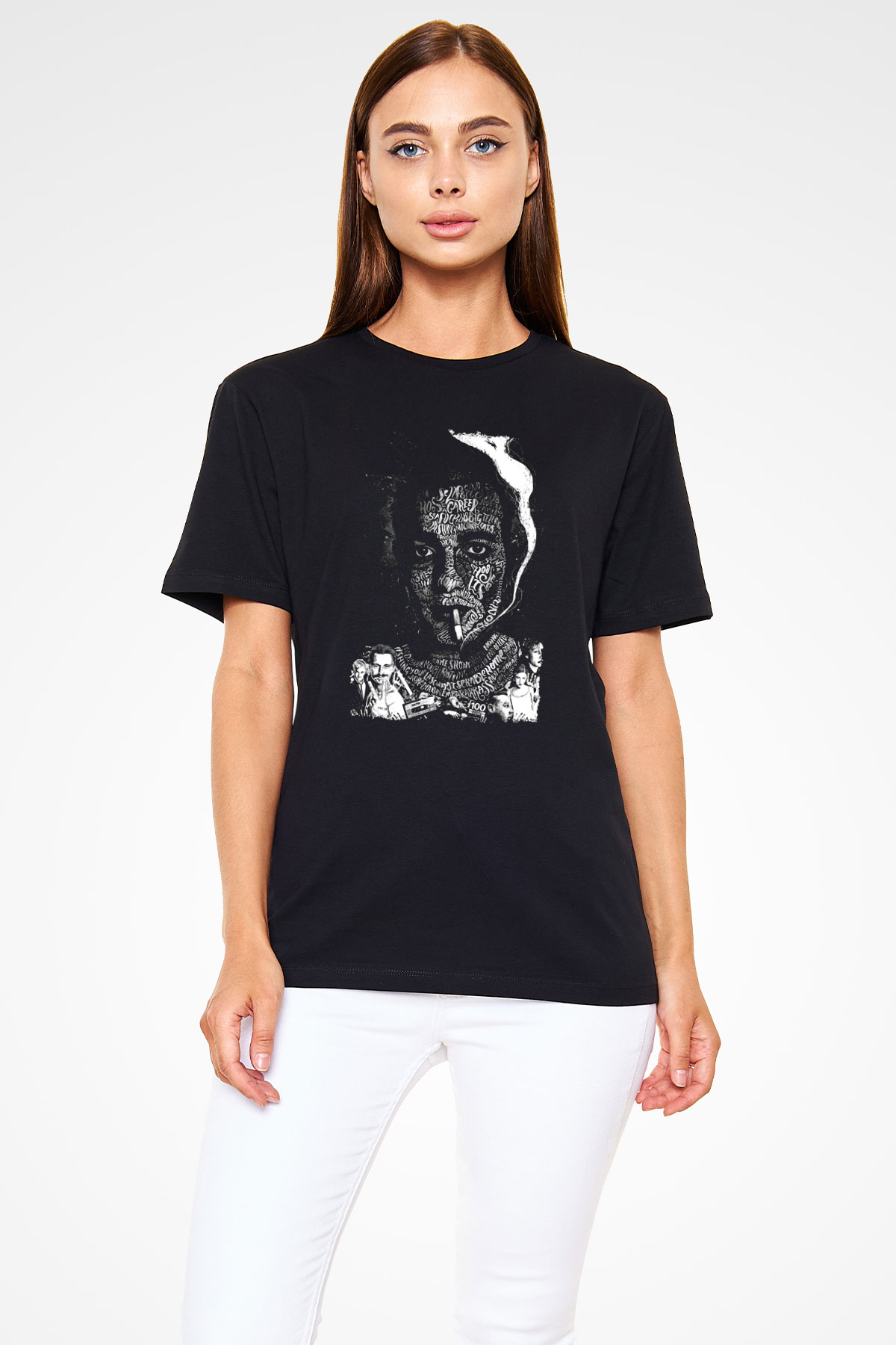 Trainspotting Baskılı Unisex Siyah Tişört - Tshirt